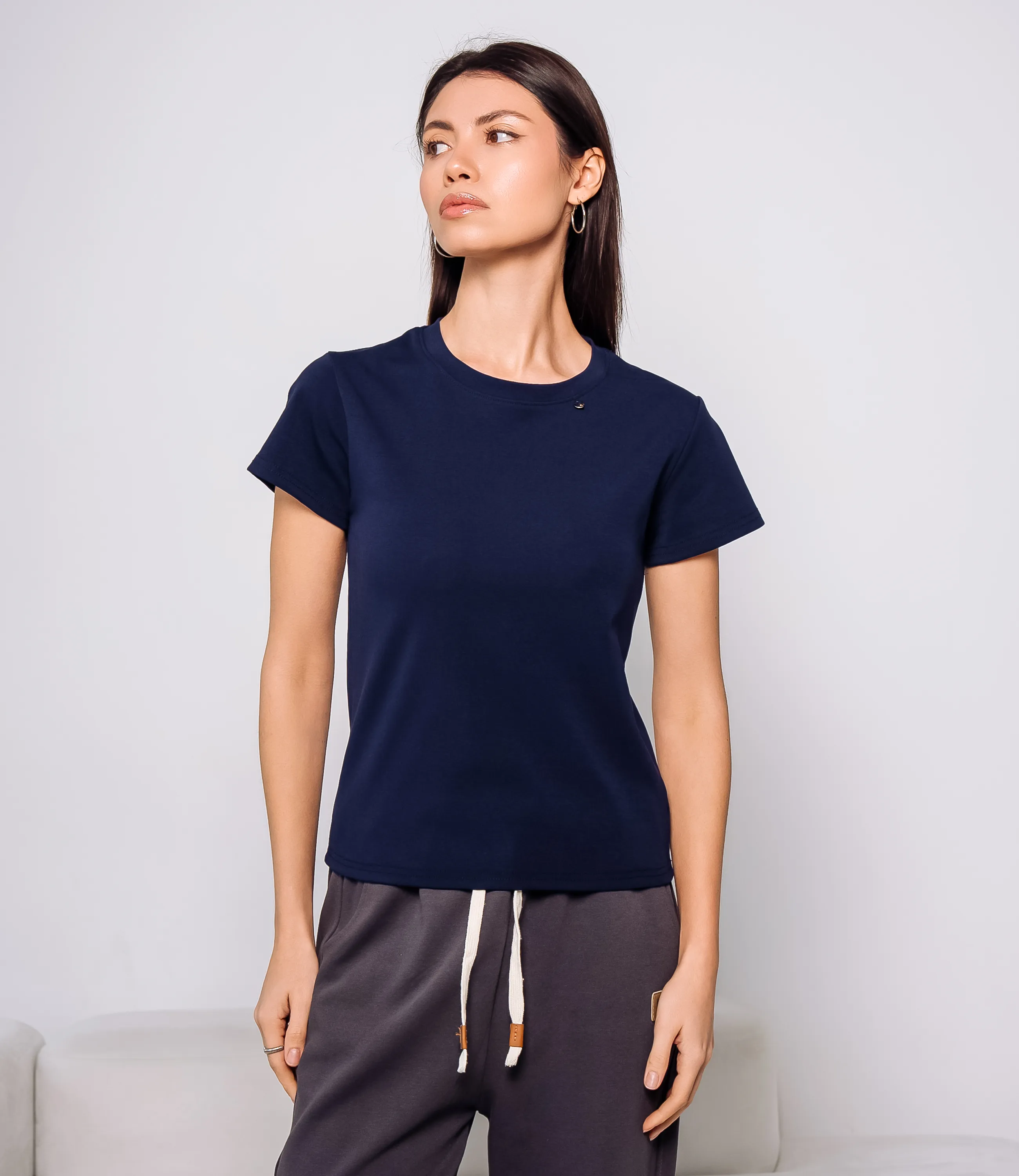 Футболка #КТ250360, тёмно-синий - фото 1