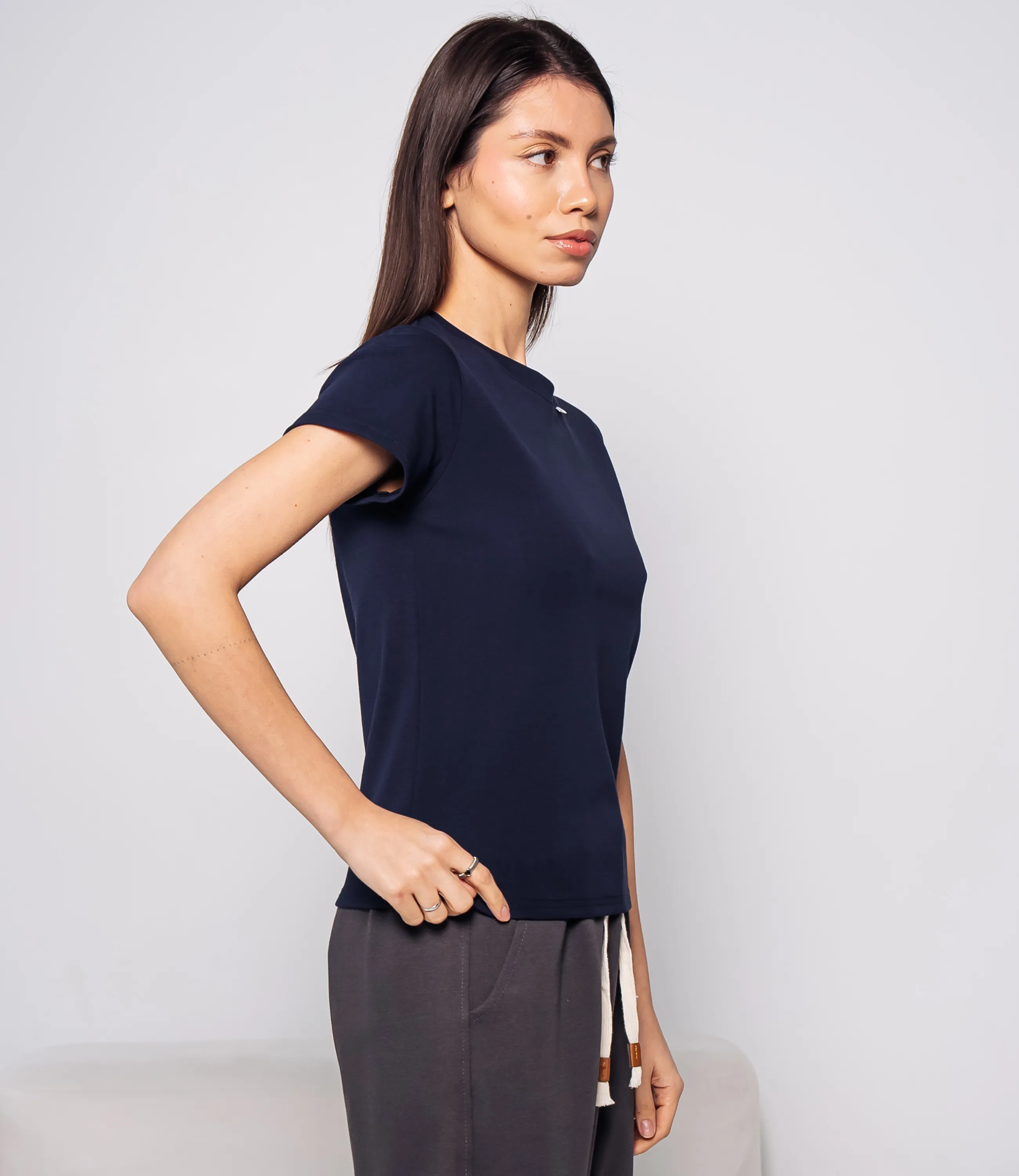 Футболка #КТ250360, тёмно-синий - фото 2