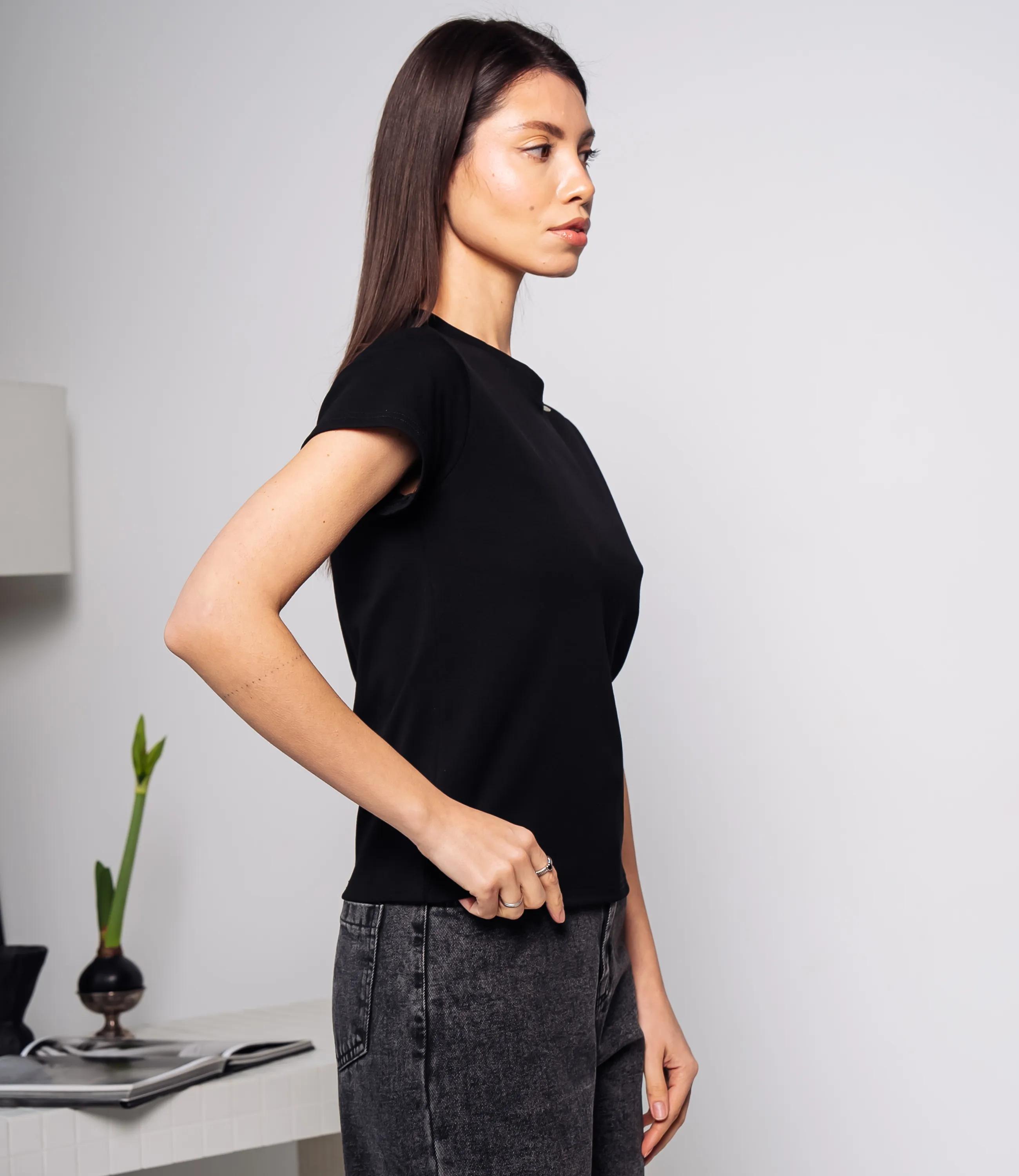 Футболка #КТ250360, чёрный - фото 2