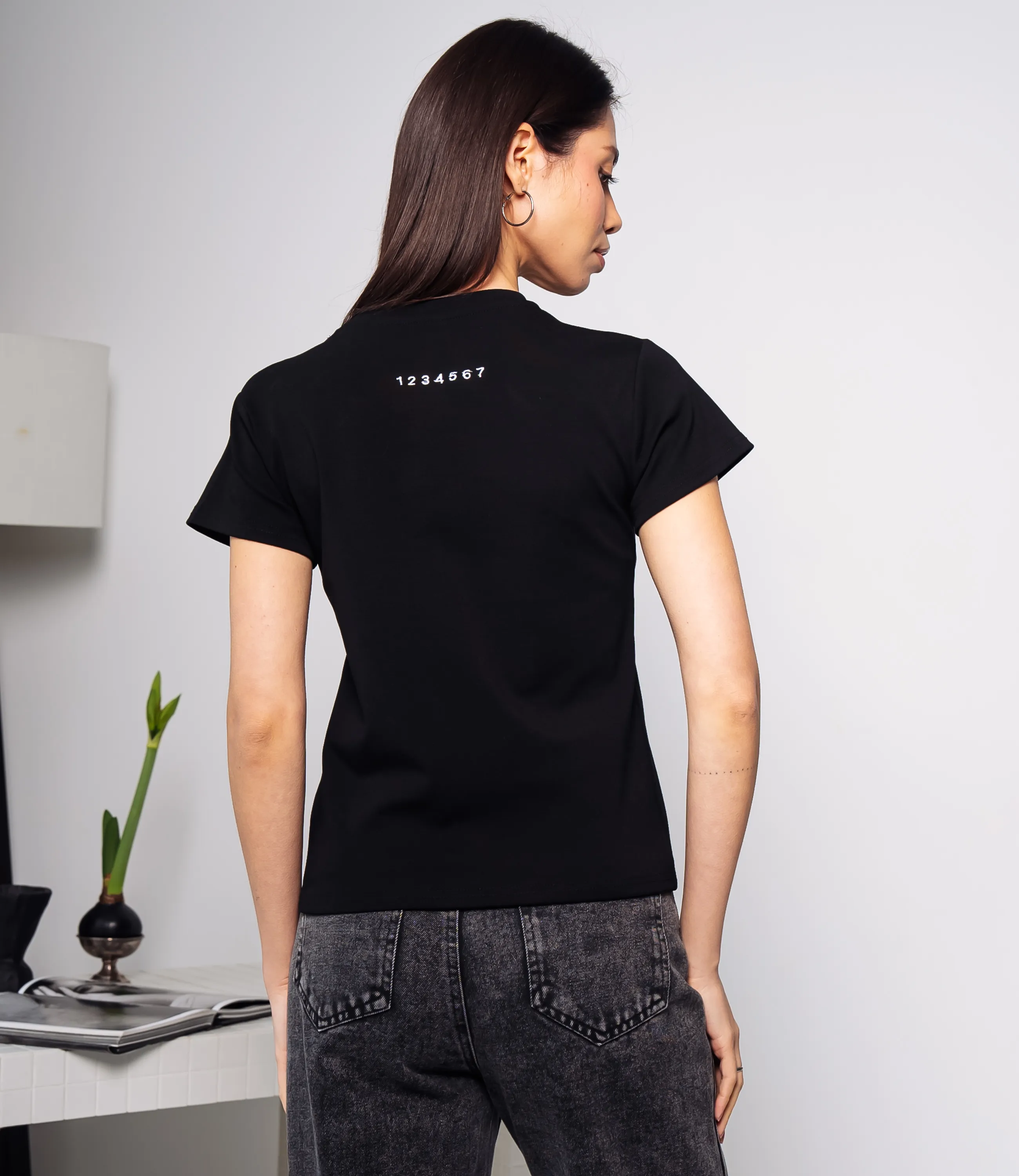 Футболка #КТ250360, чёрный - фото 3