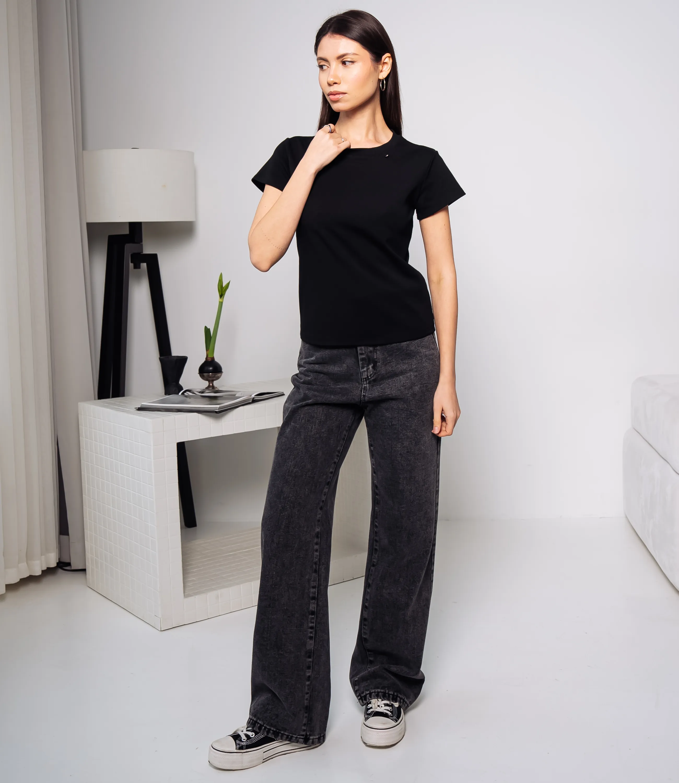 Футболка #КТ250360, чёрный - фото 4