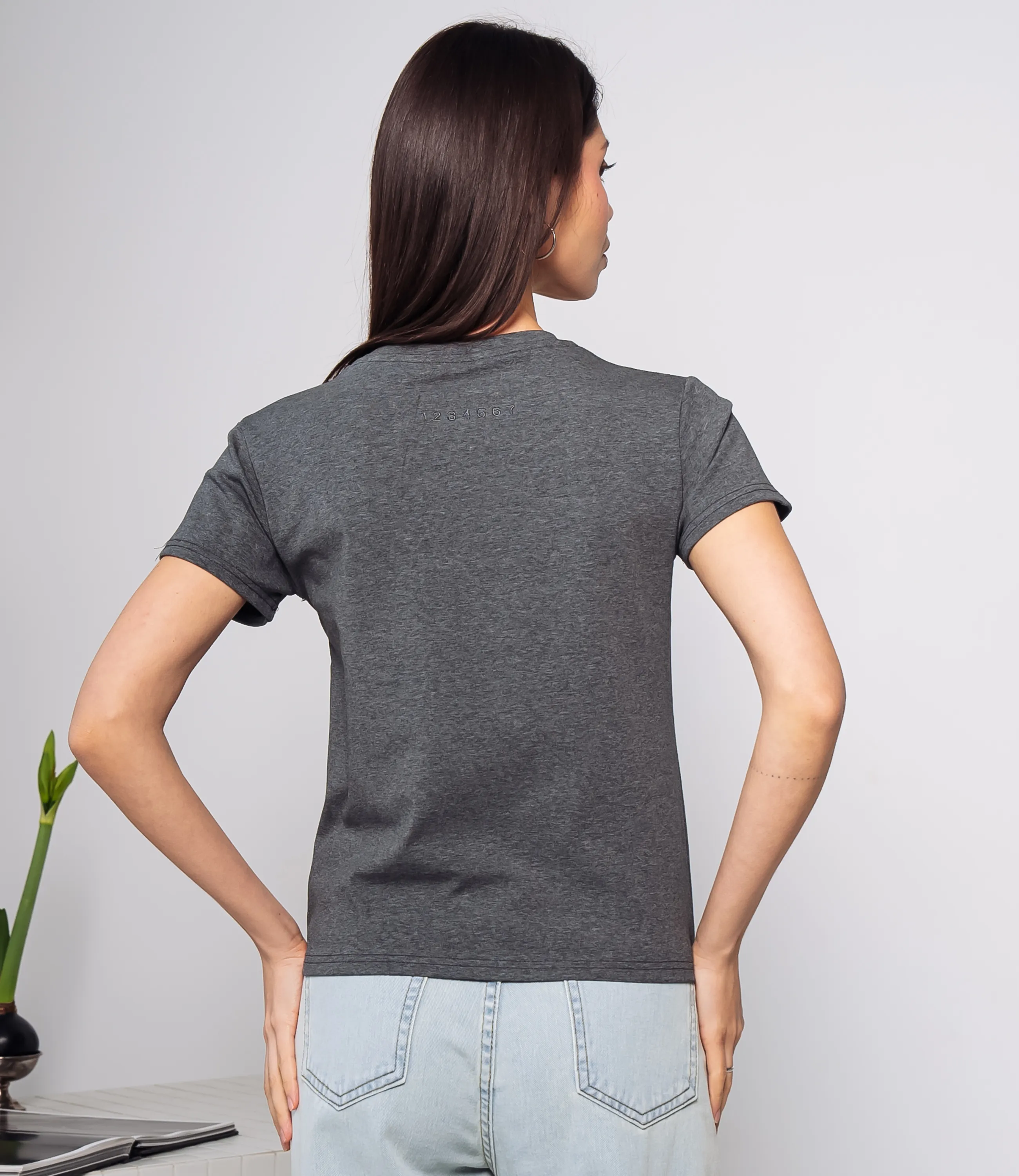 Футболка #КТ250360, тёмно-серый меланж - фото 3