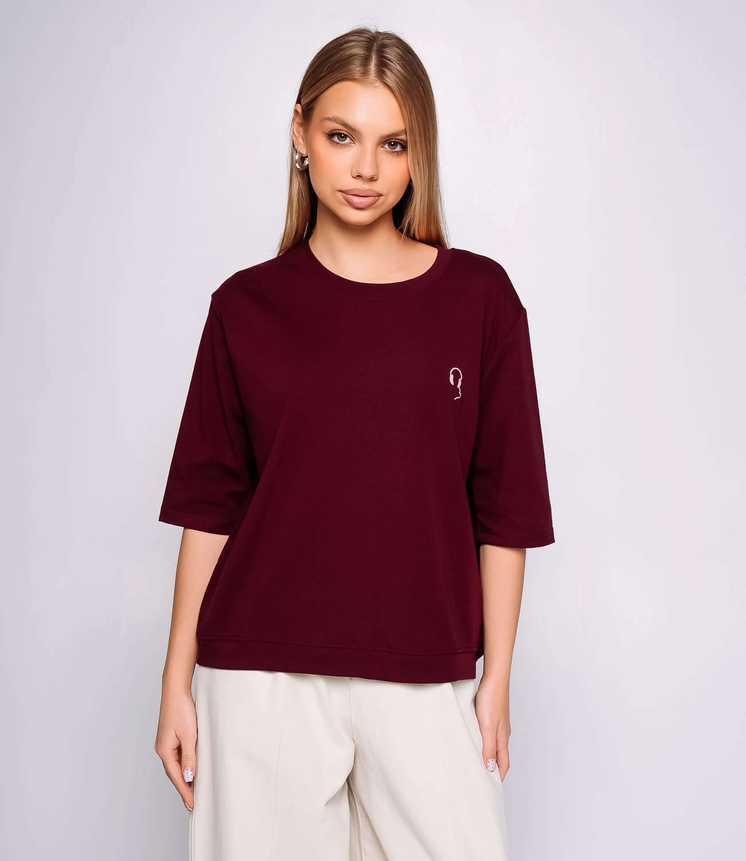 Футболка #КТ0467-51, бордовый - фото 1