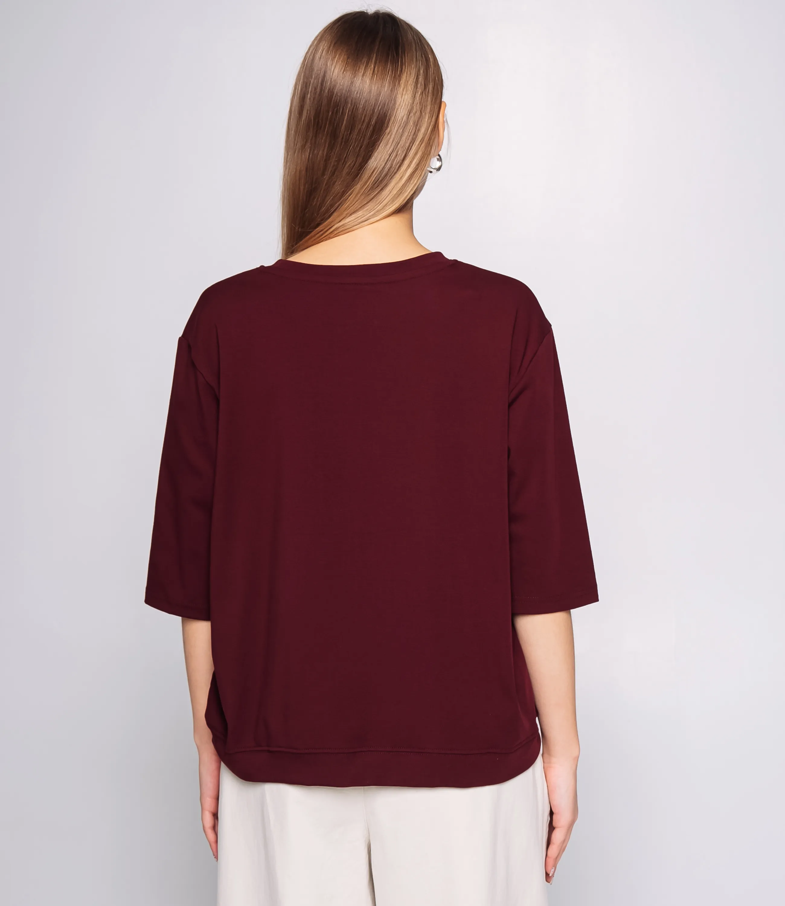 Футболка #КТ0467-51, бордовый - фото 3