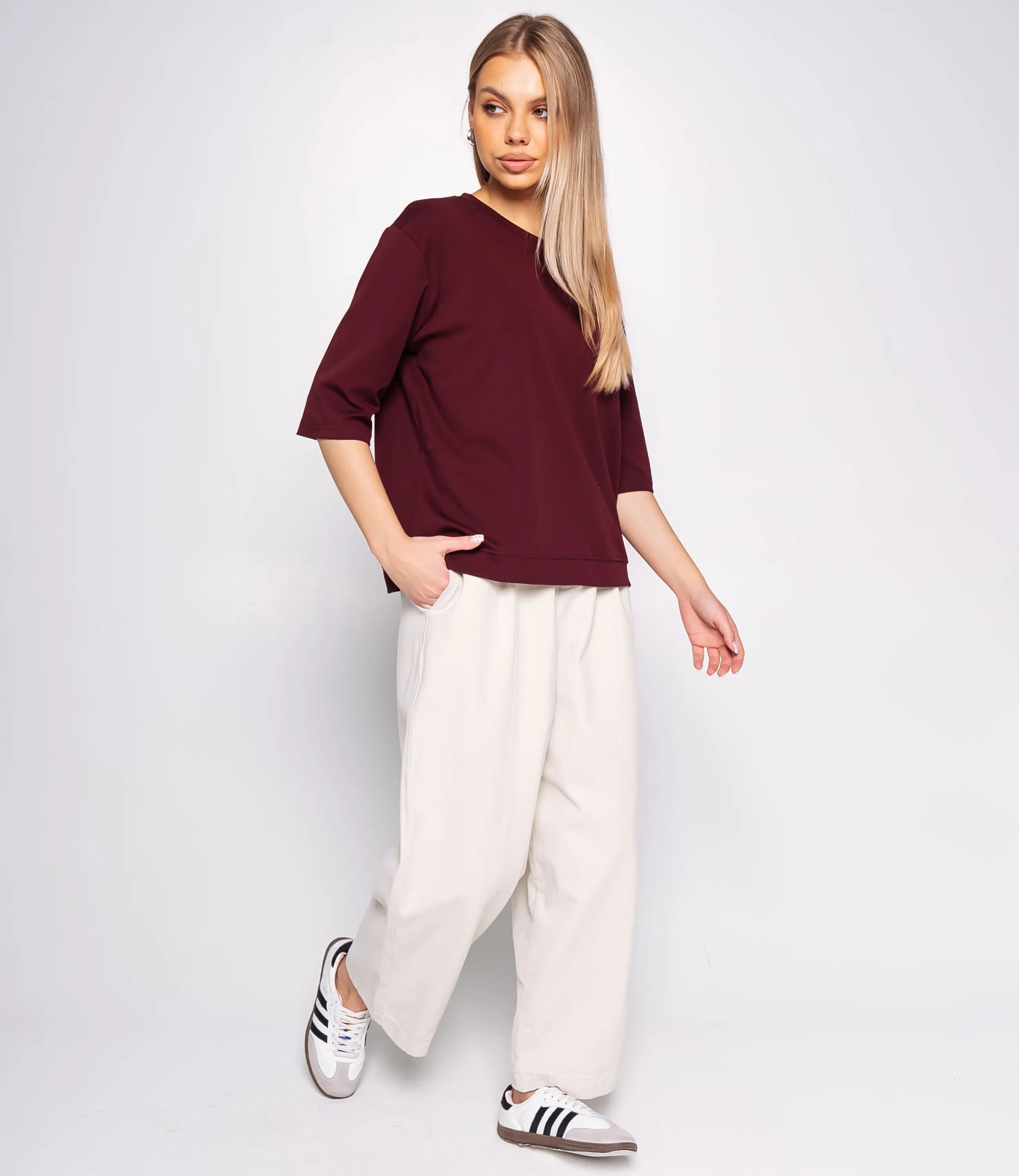 Футболка #КТ0467-51, бордовый - фото 4