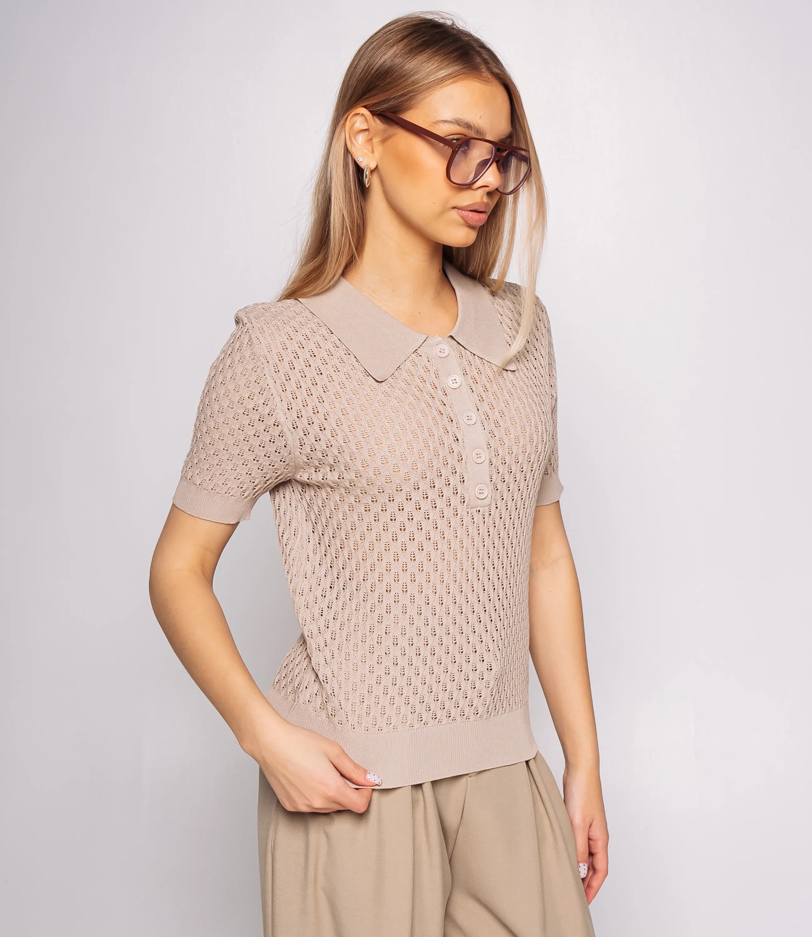 Футболка #КТ812 (8), бежевый - фото 2