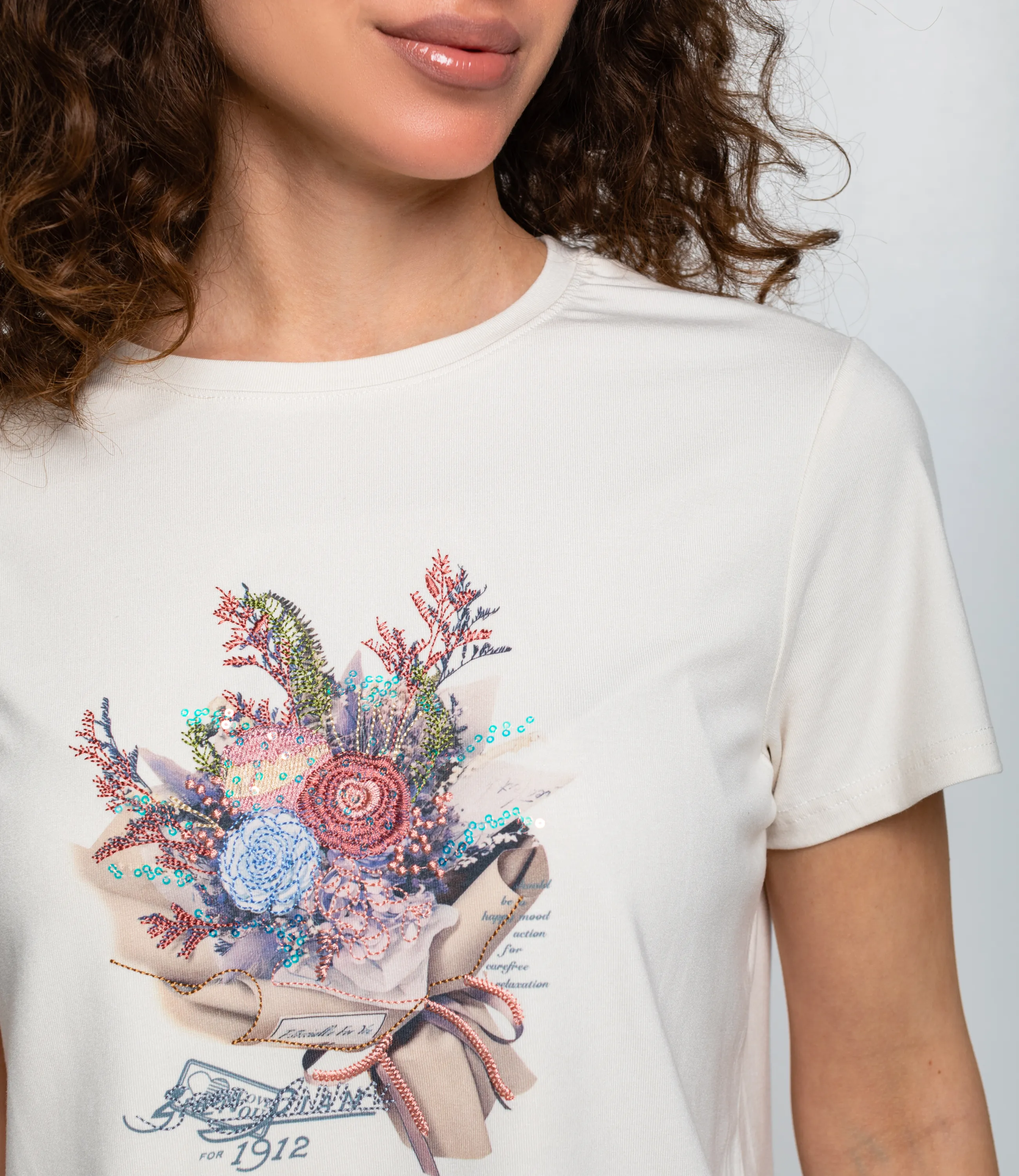 Футболка #КТ511 (5), светло-бежевый - фото 5