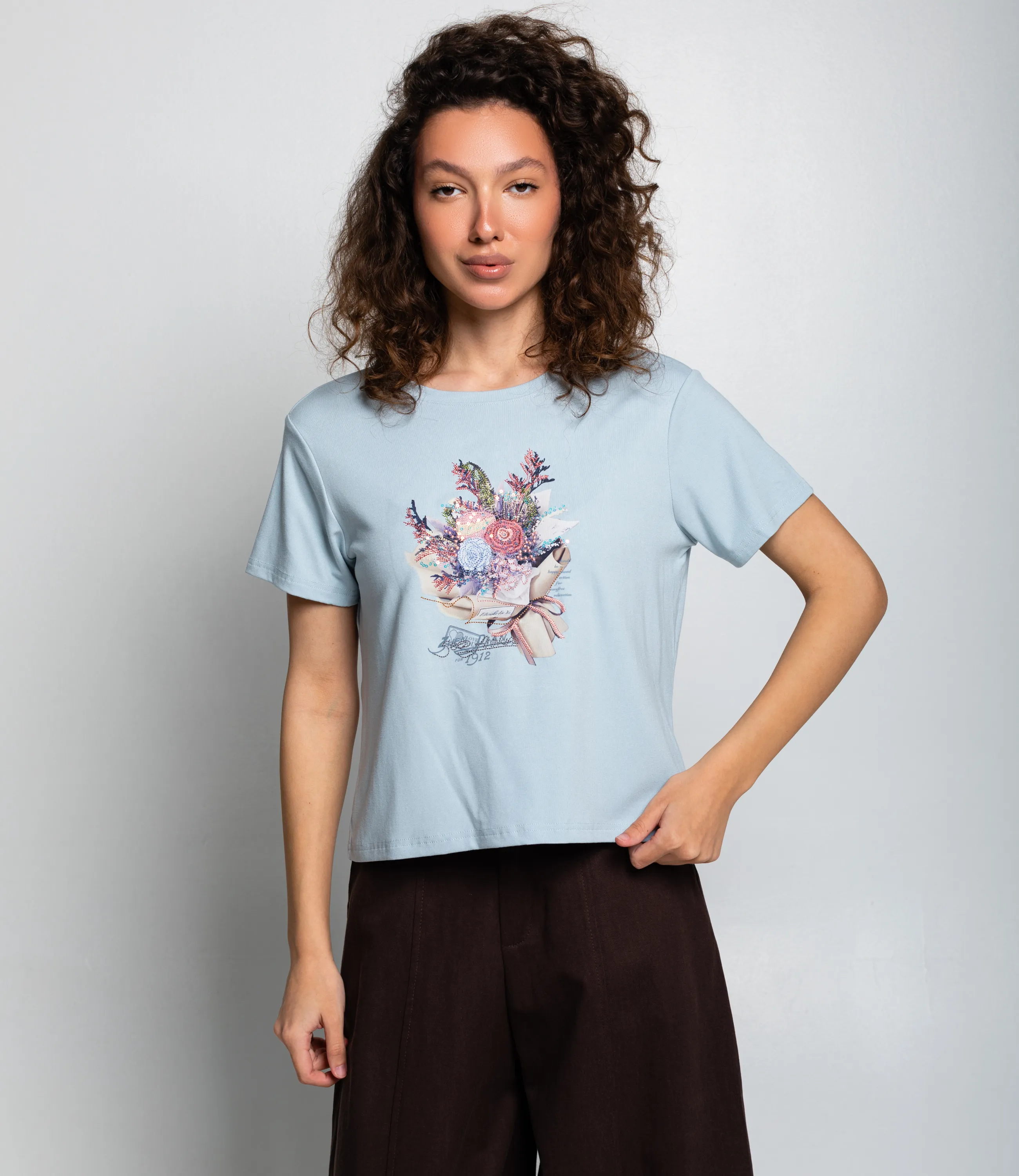 Футболка #КТ511 (5), голубой - фото 1