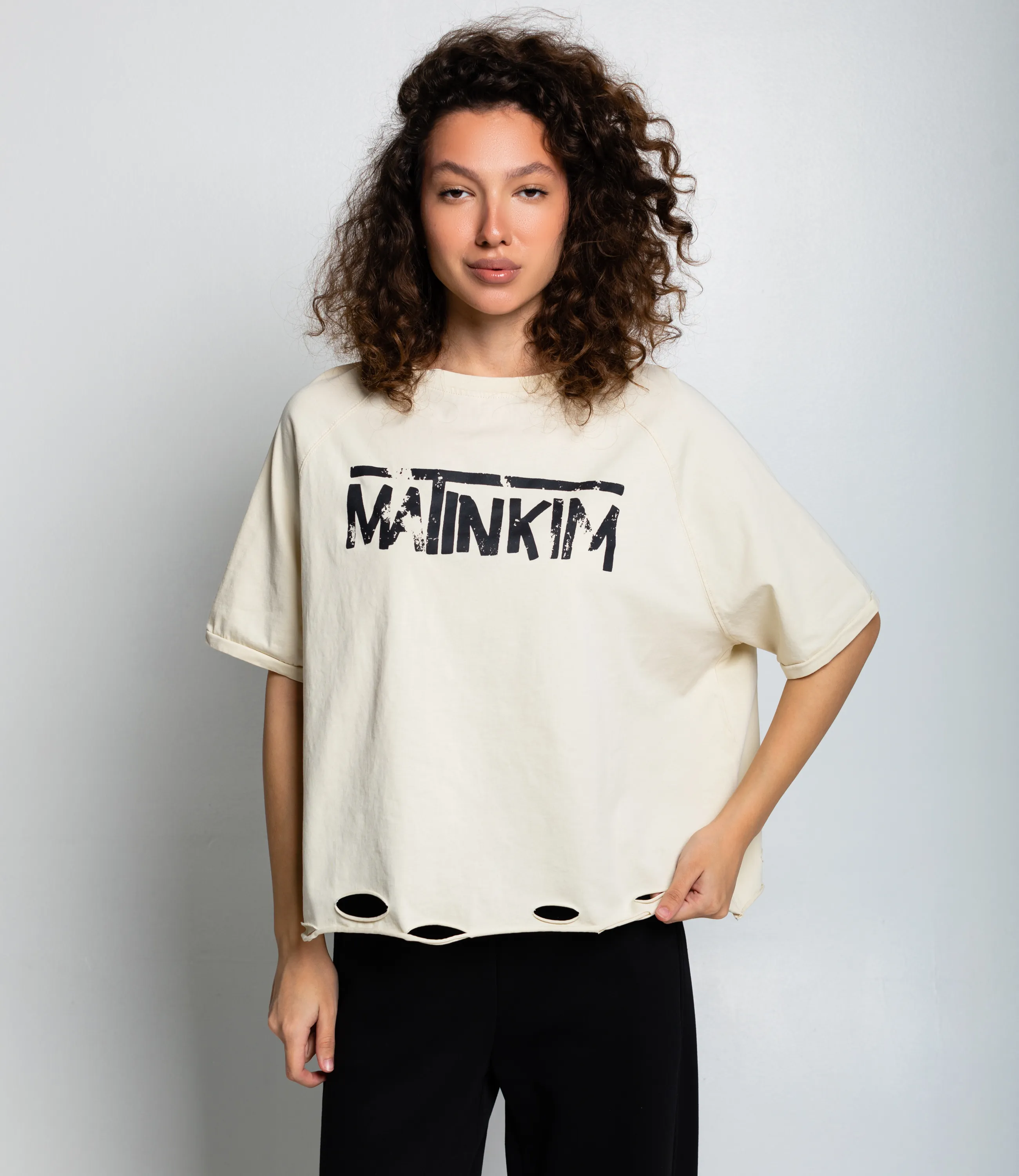 Футболка #КТ01537, светло-бежевый - фото 1