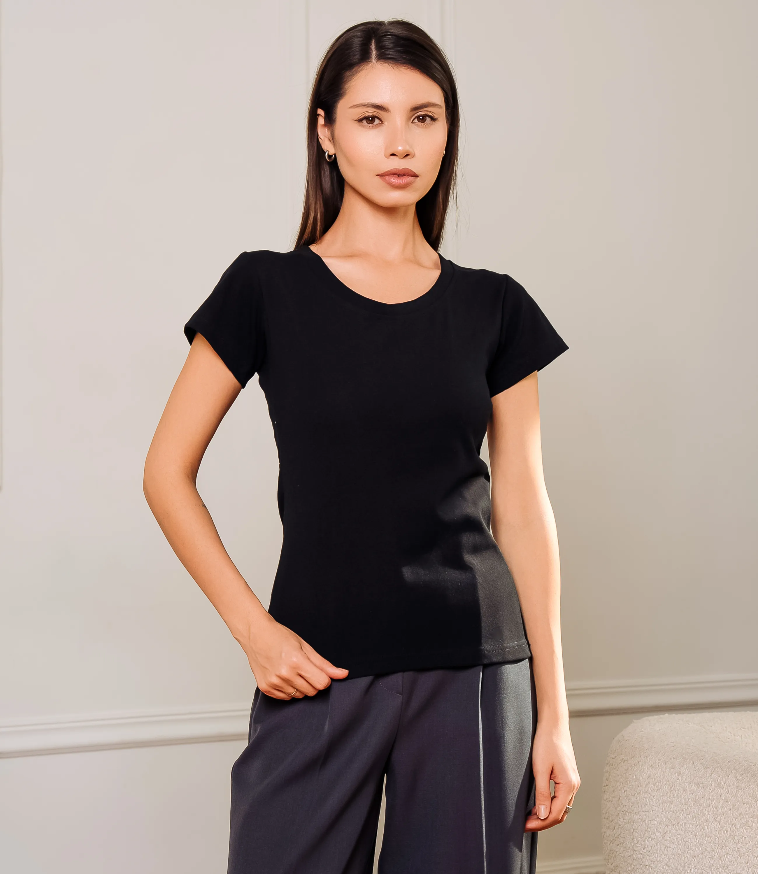 Футболка #ОКТ075003, чёрный - фото 1