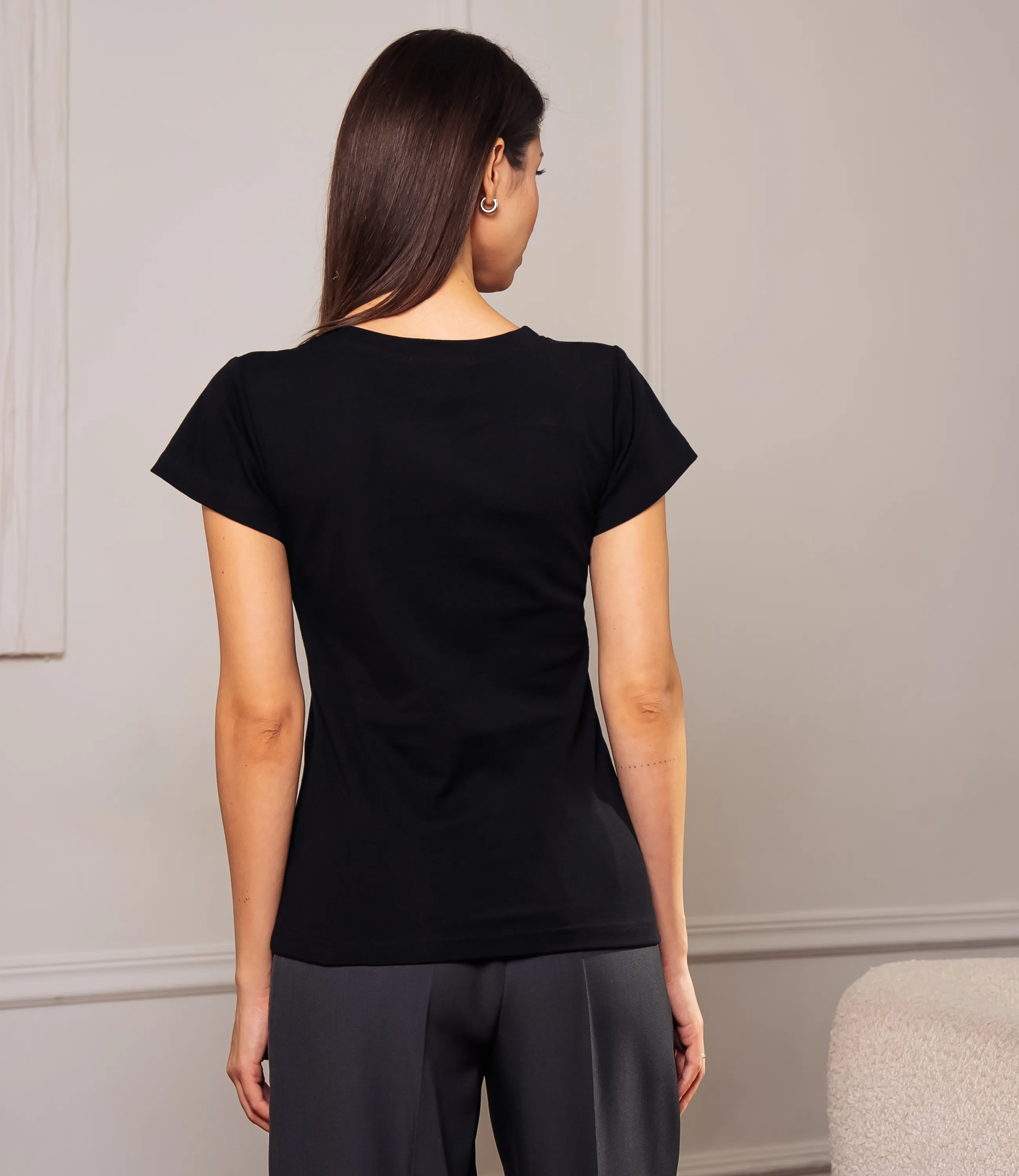 Футболка #ОКТ075003, чёрный - фото 3