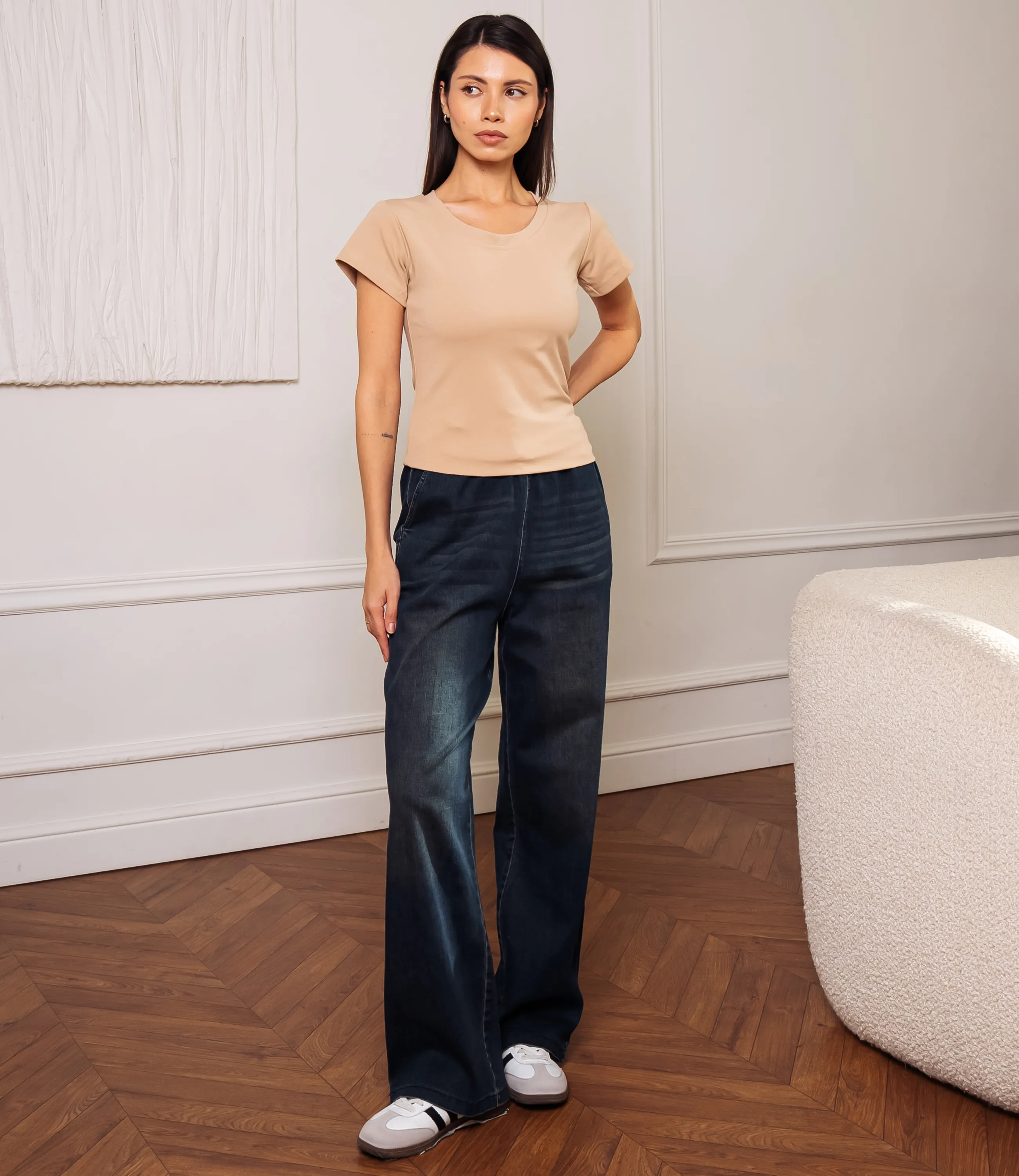 Футболка #ОКТ075003, бежевый - фото 4