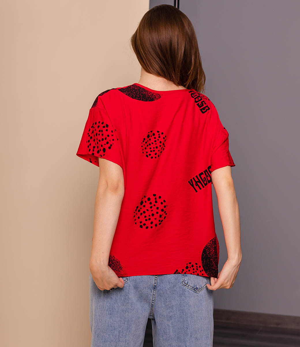 Блузка #КТ9915, красный - фото 3