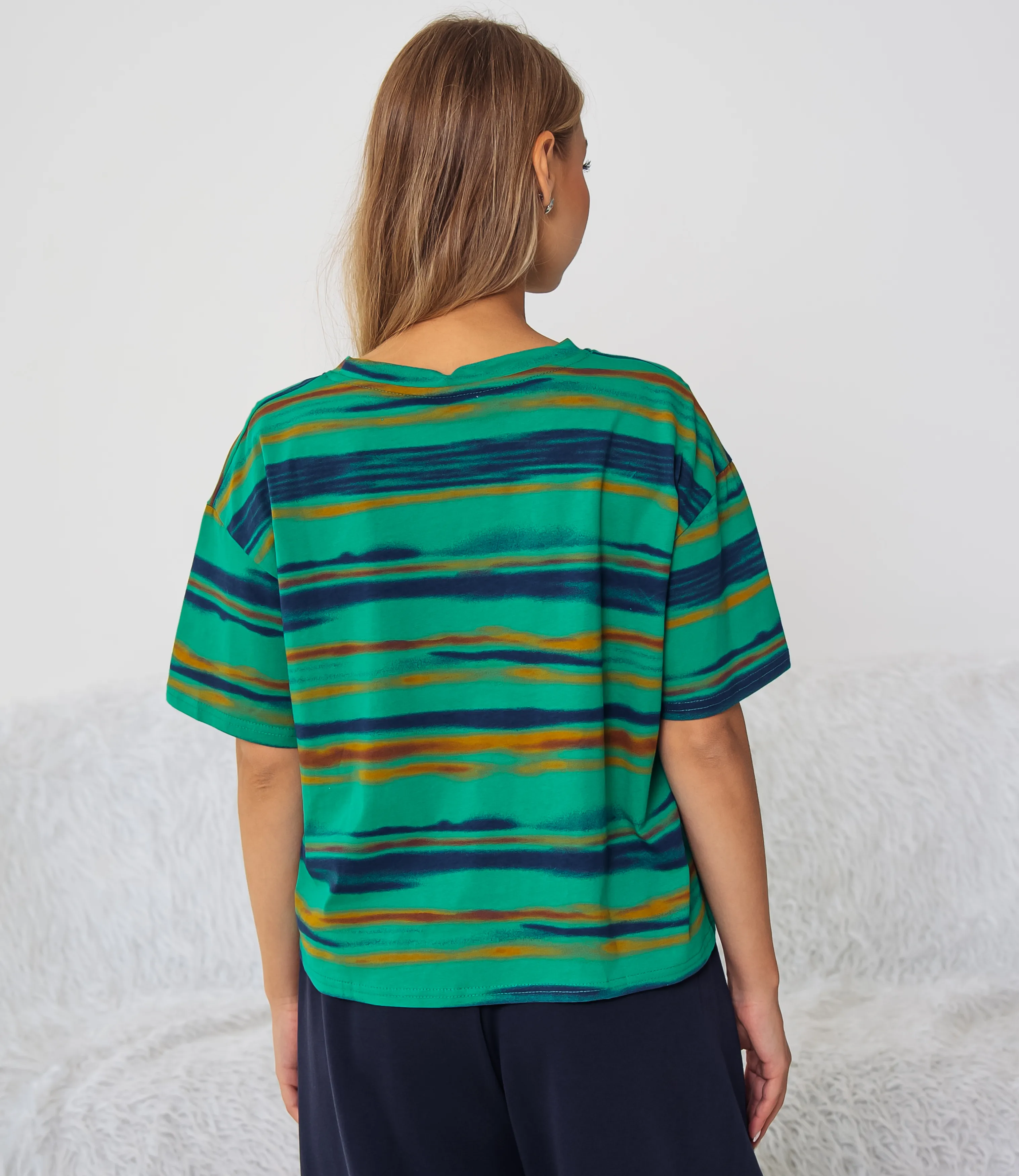 Футболка #КТ8202 (1), зелёный - фото 3