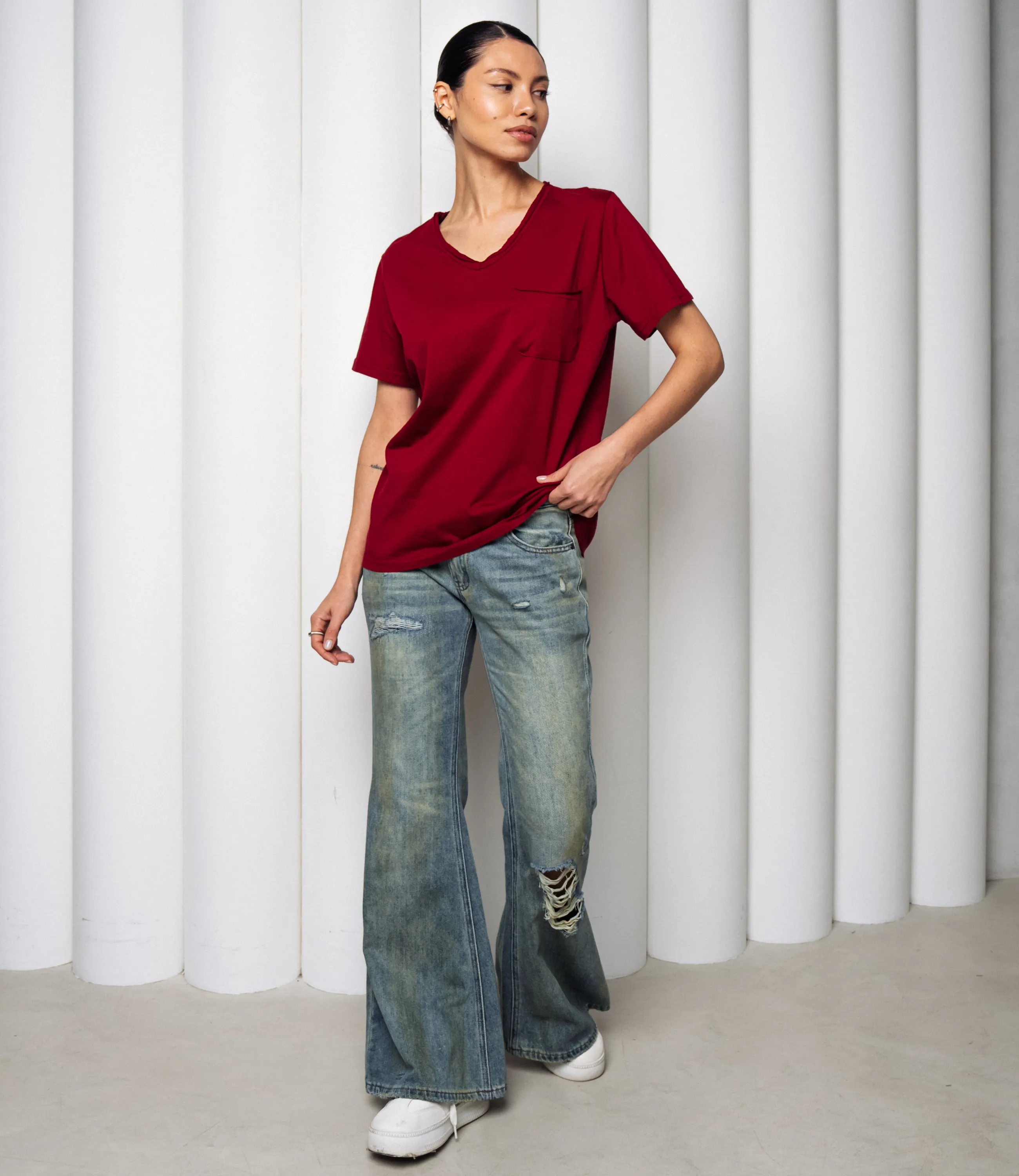 Футболка #КТ899 (2), бордовый - фото 4