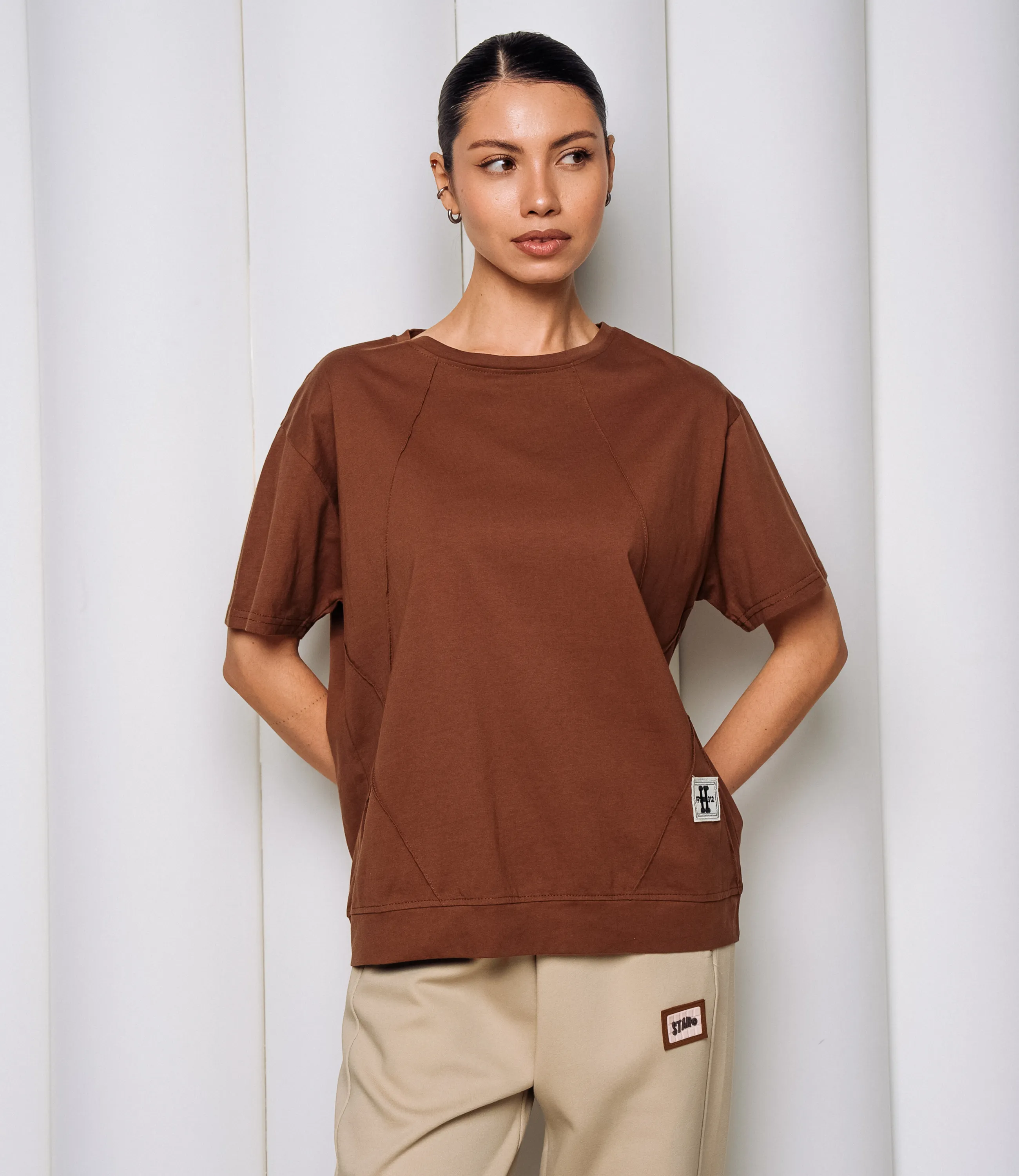 Футболка #КТ1062 (2), коричневый - фото 1