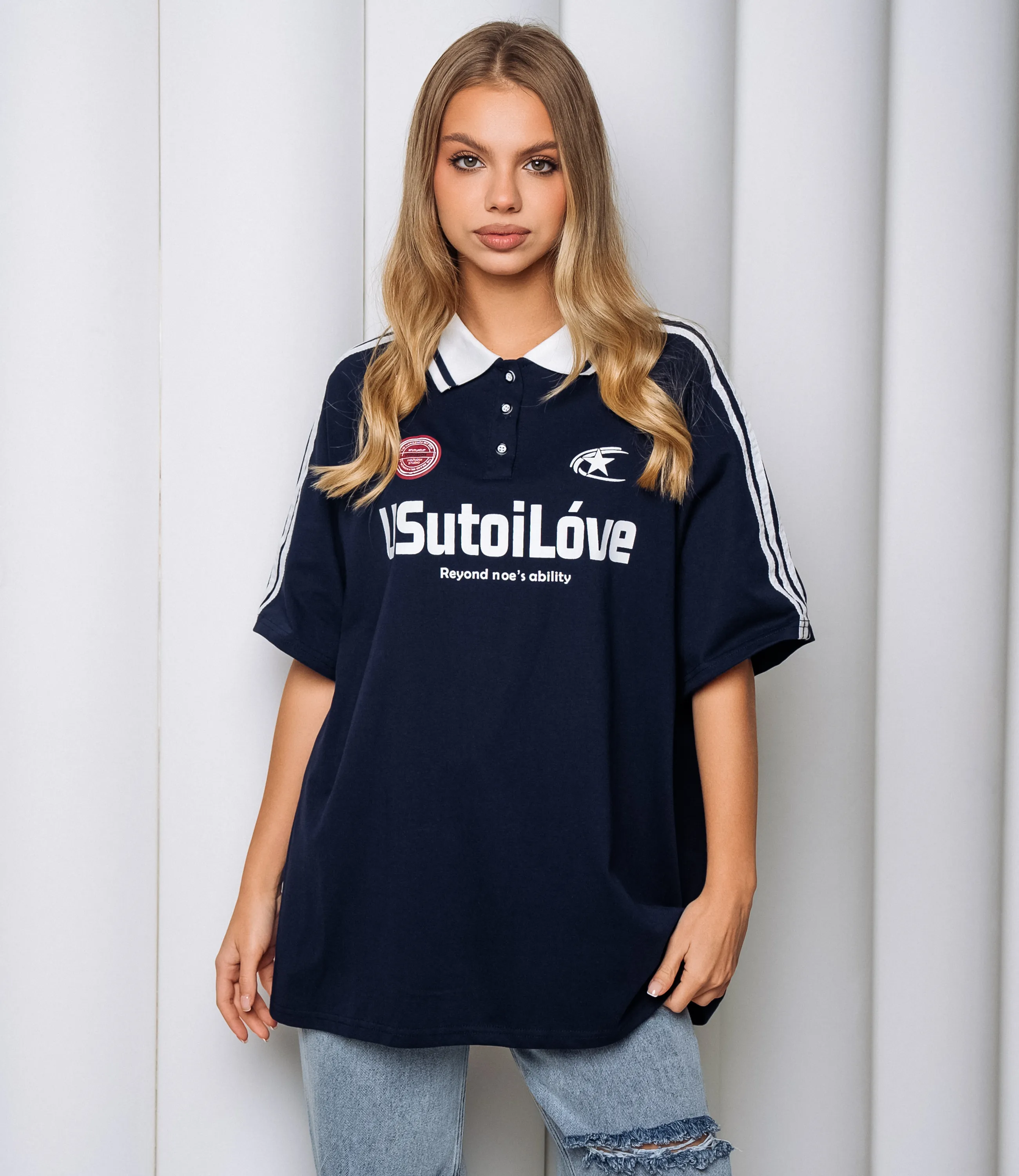 Футболка #КТ1716, тёмно-синий - фото 1