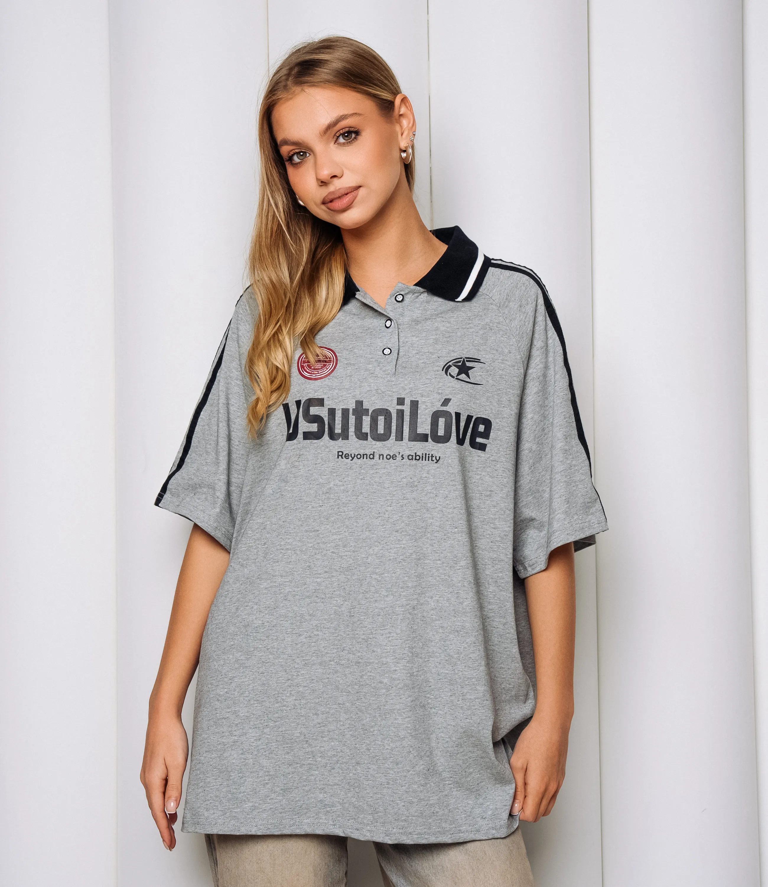 Футболка #КТ1716, серый меланж - фото 1