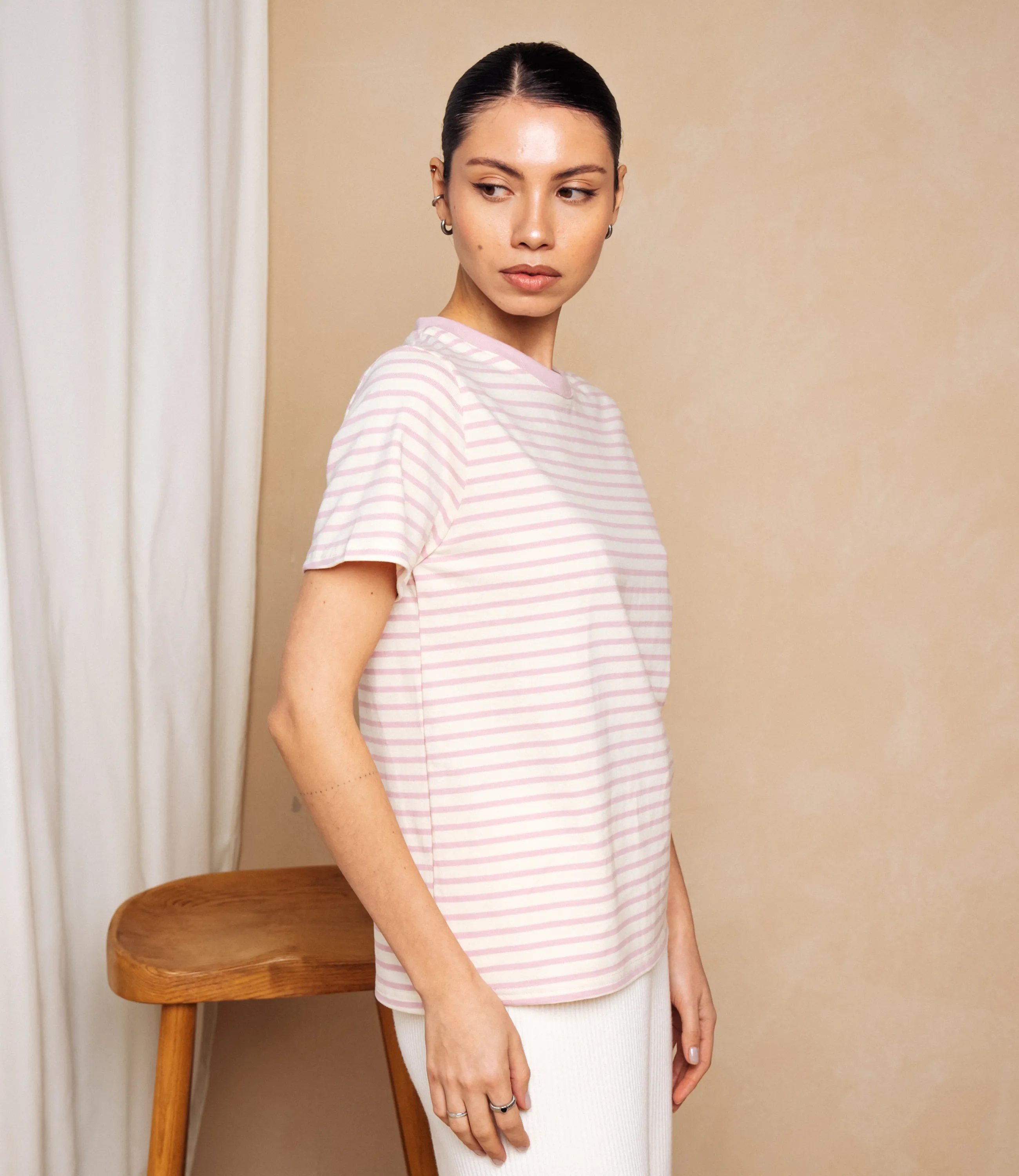 Футболка #КТ8355, пудровый - фото 2