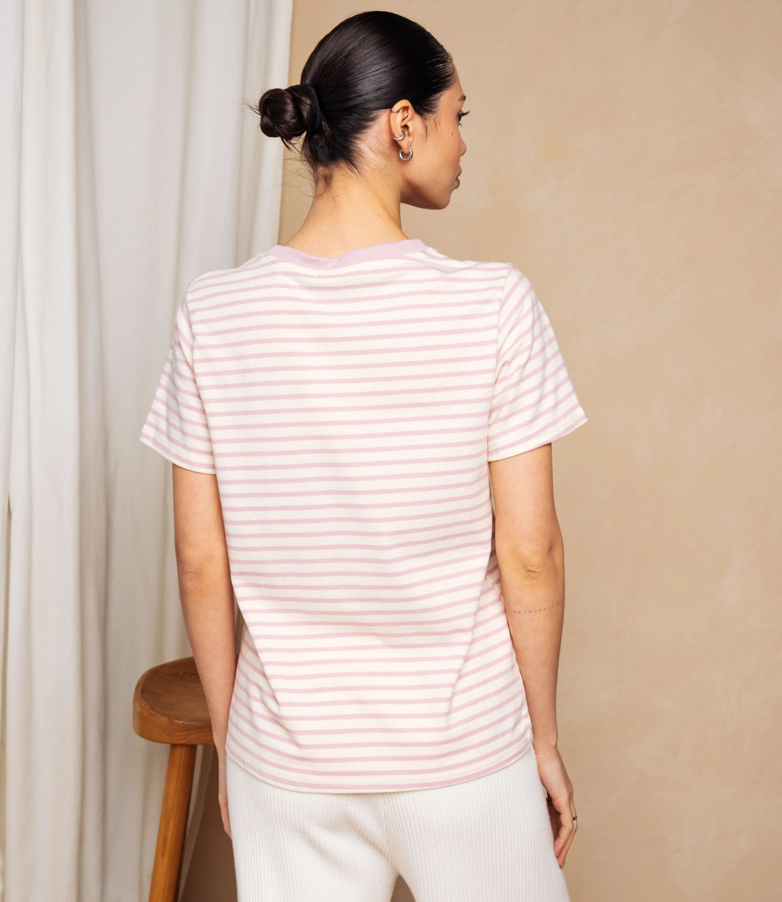 Футболка #КТ8355, пудровый - фото 3