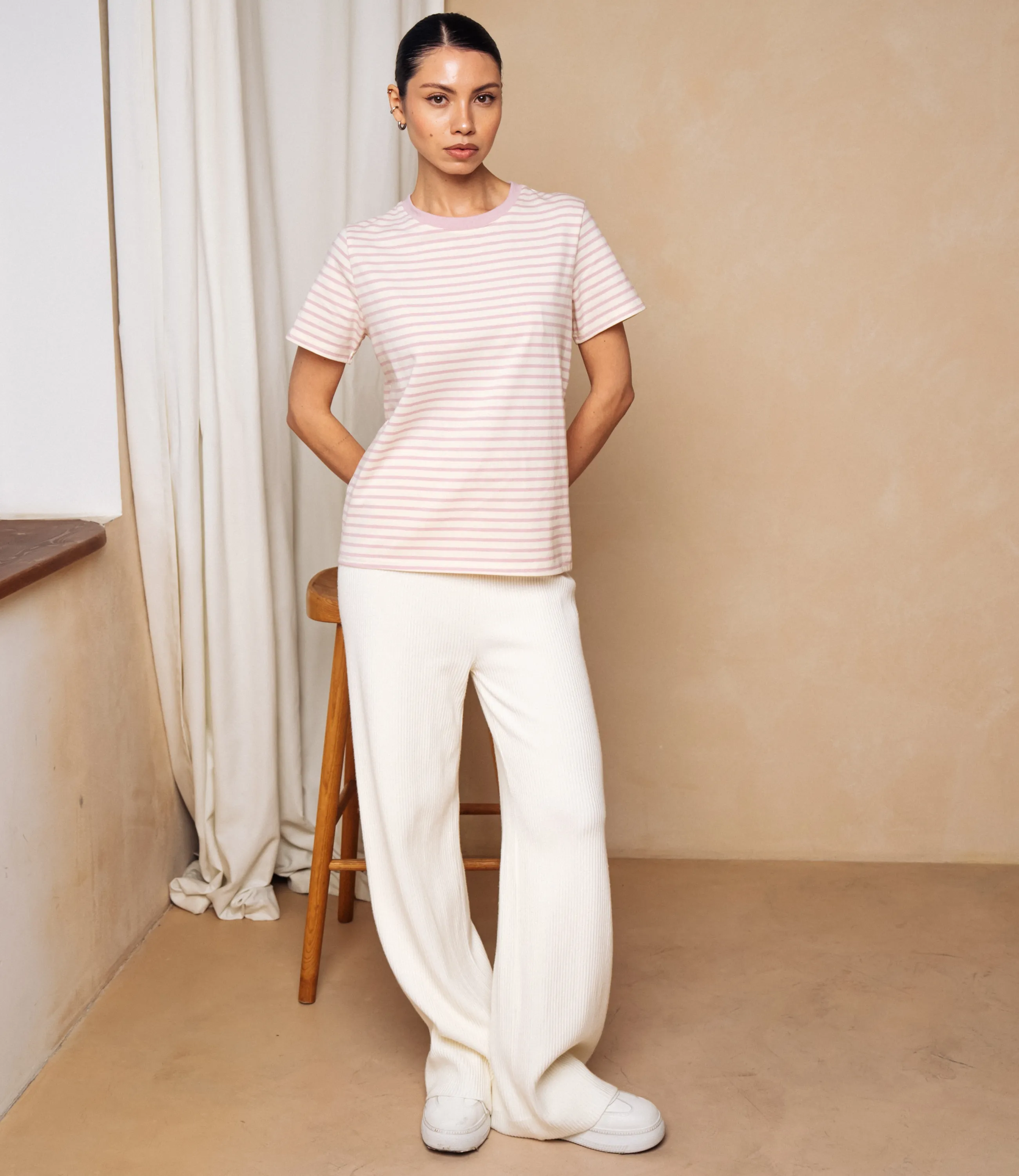 Футболка #КТ8355, пудровый - фото 4