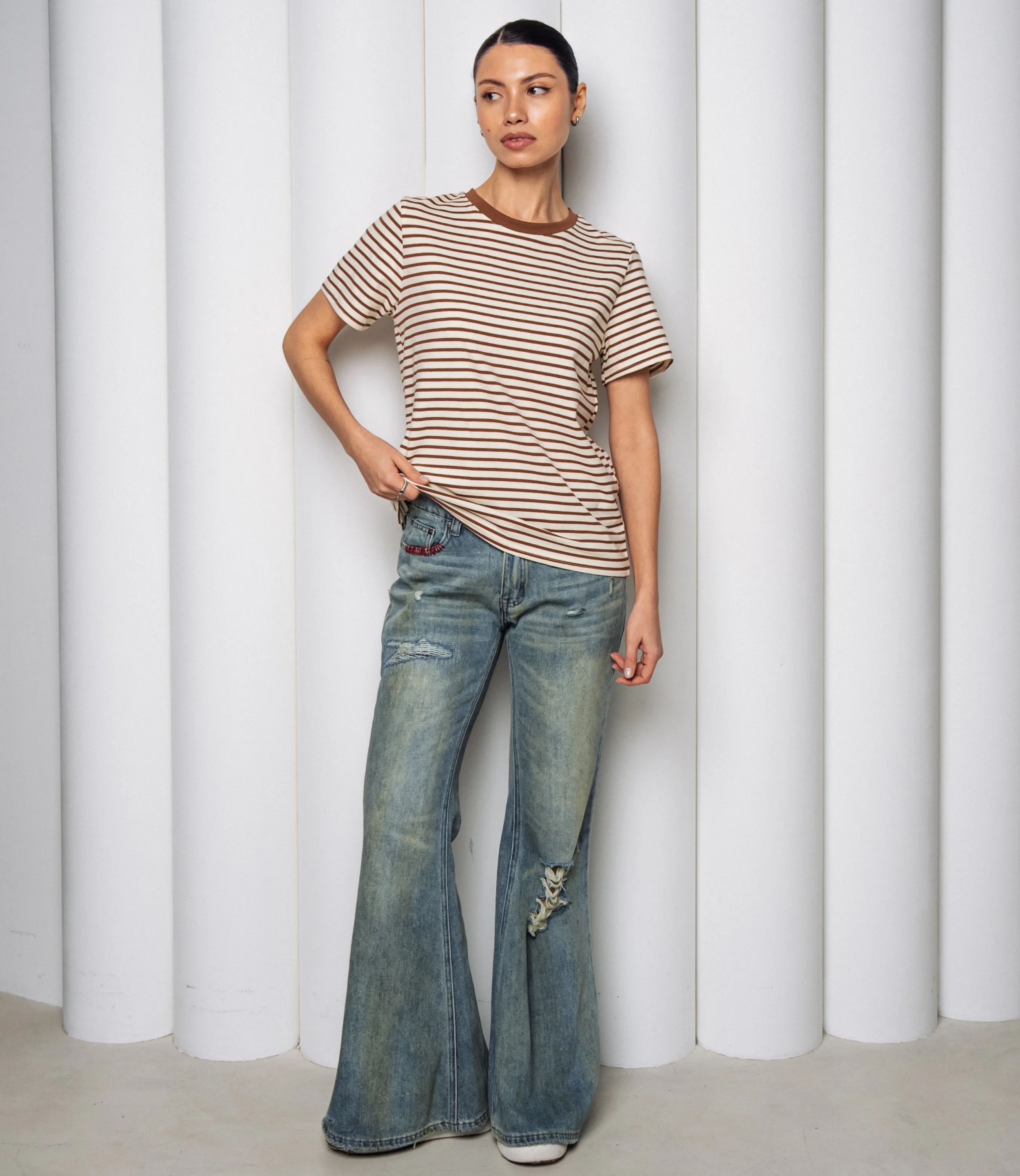 Футболка #КТ8355, коричневый - фото 4