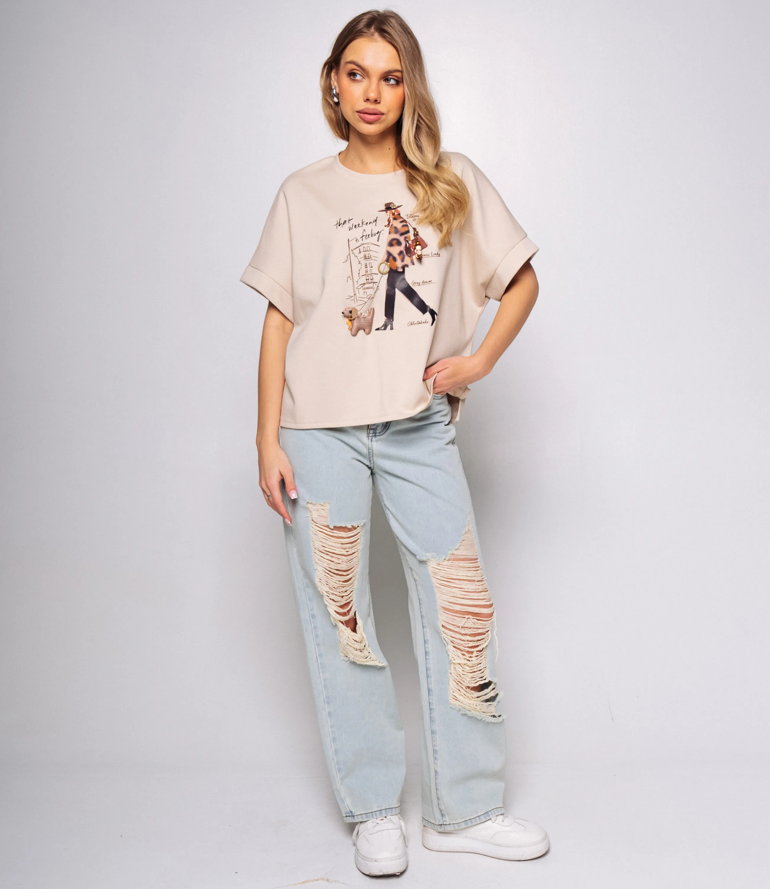 Футболка #КТ1907 (1), бежевый - фото 4