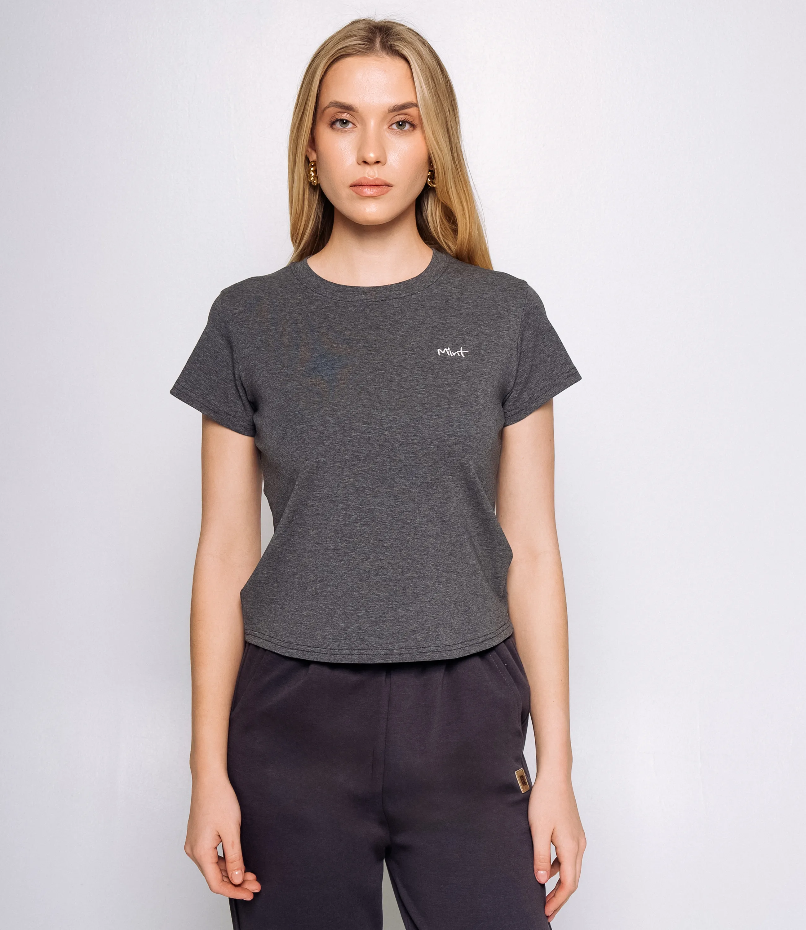 Футболка #КТ250365, тёмно-серый меланж - фото 1