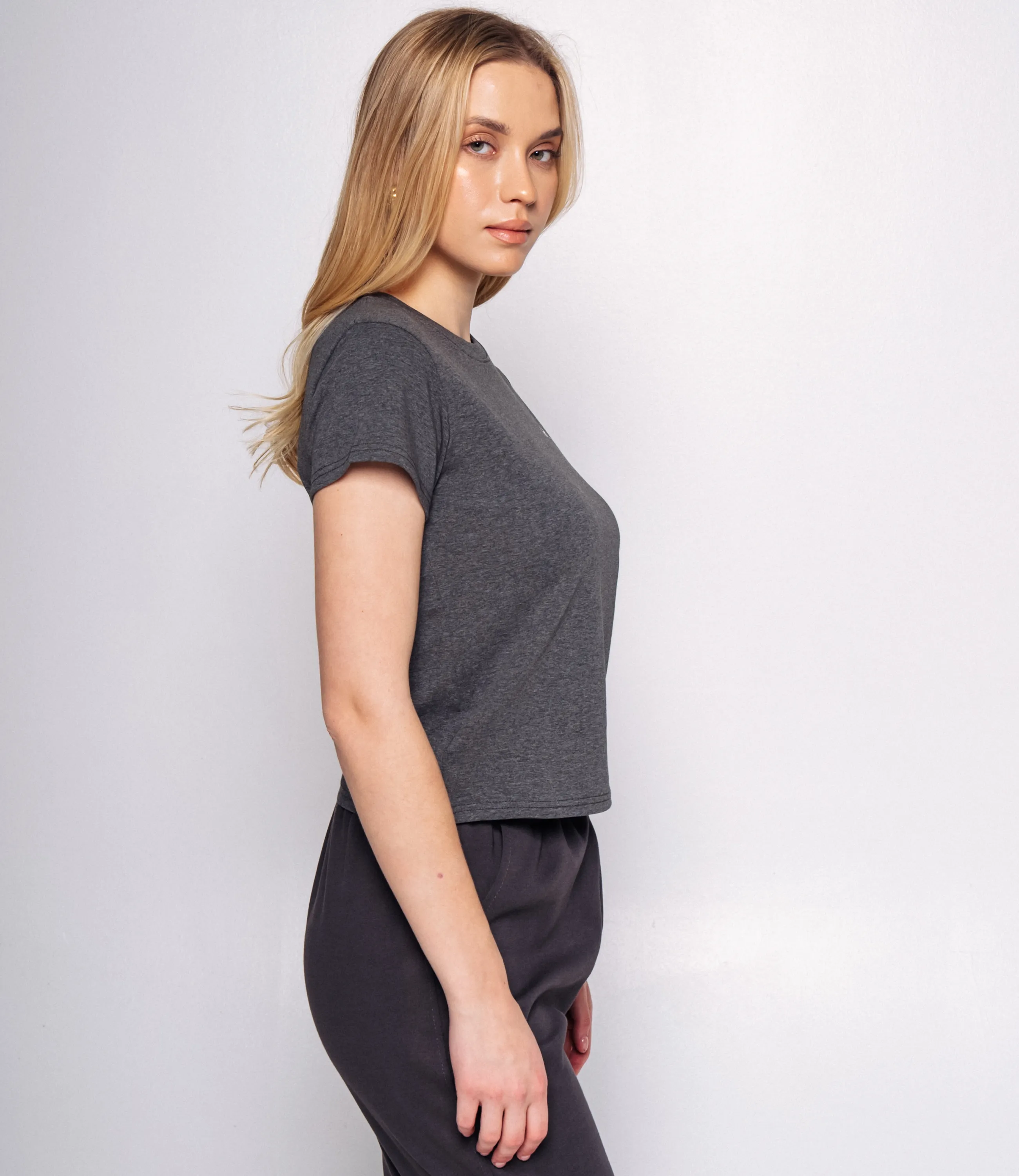 Футболка #КТ250365, тёмно-серый меланж - фото 2