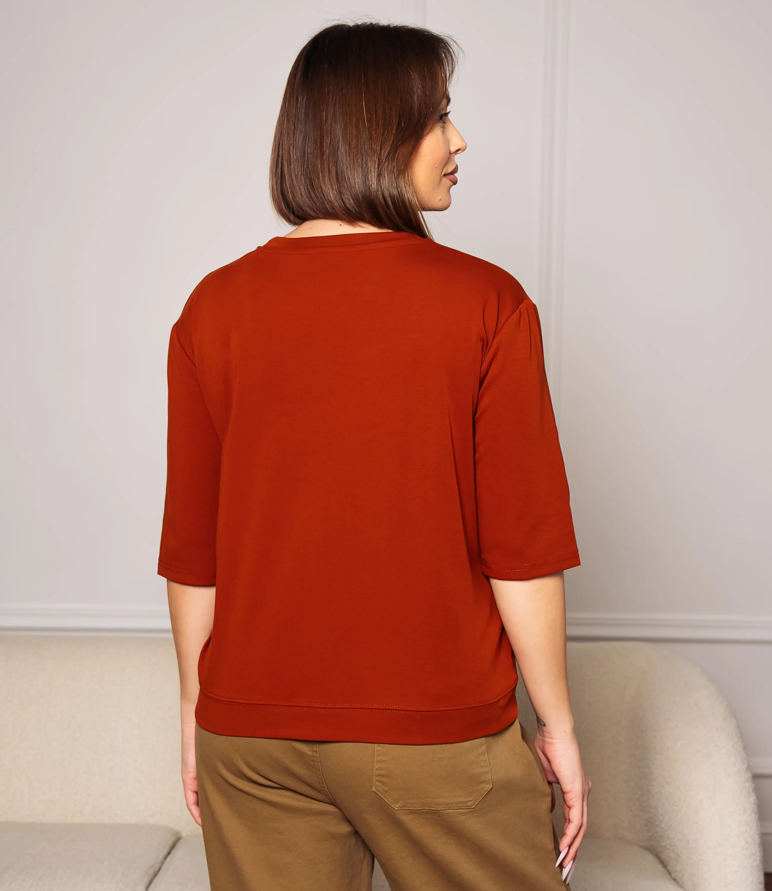 Футболка #КТ0467-55, терракотовый - фото 3