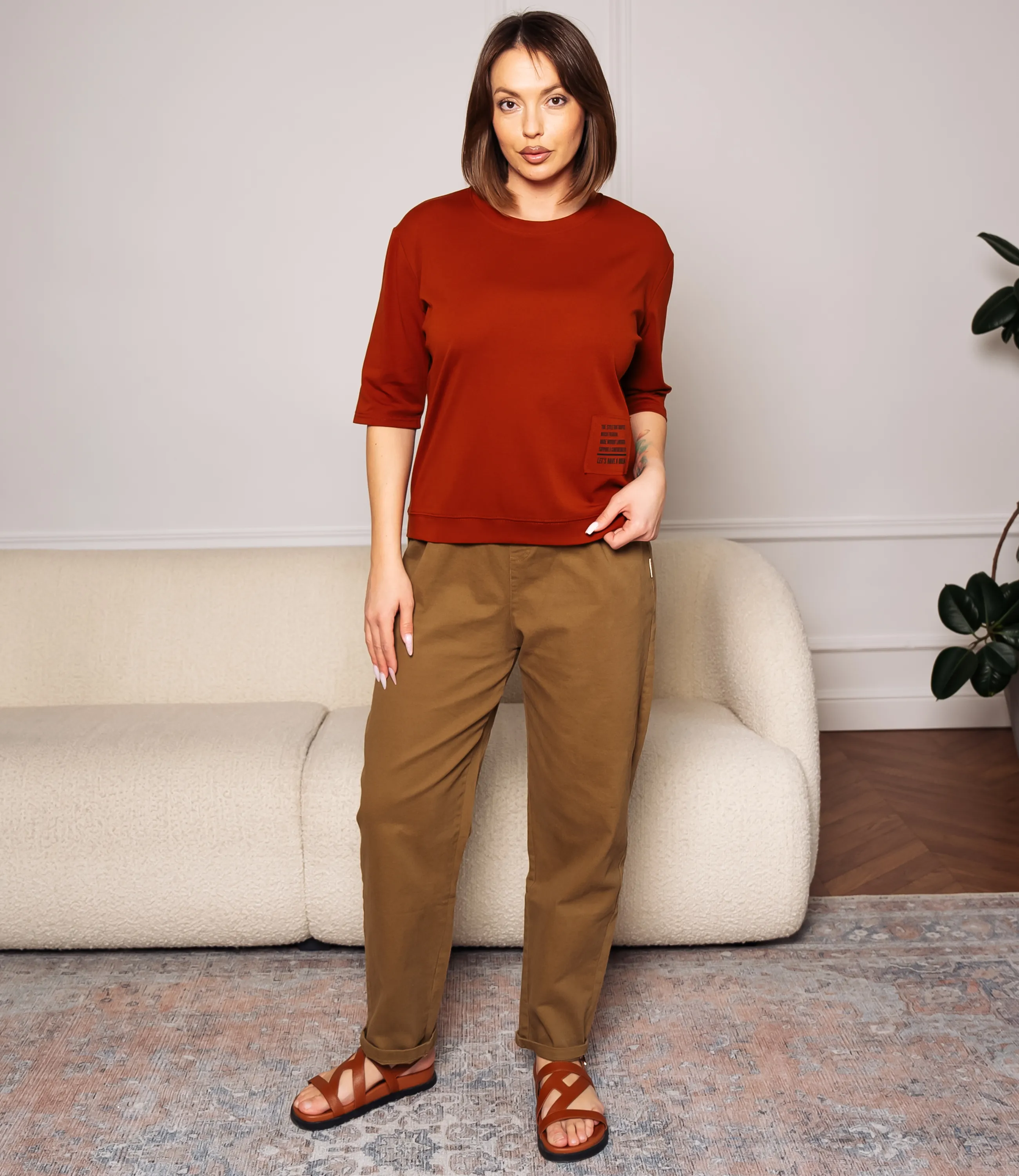 Футболка #КТ0467-55, терракотовый - фото 4