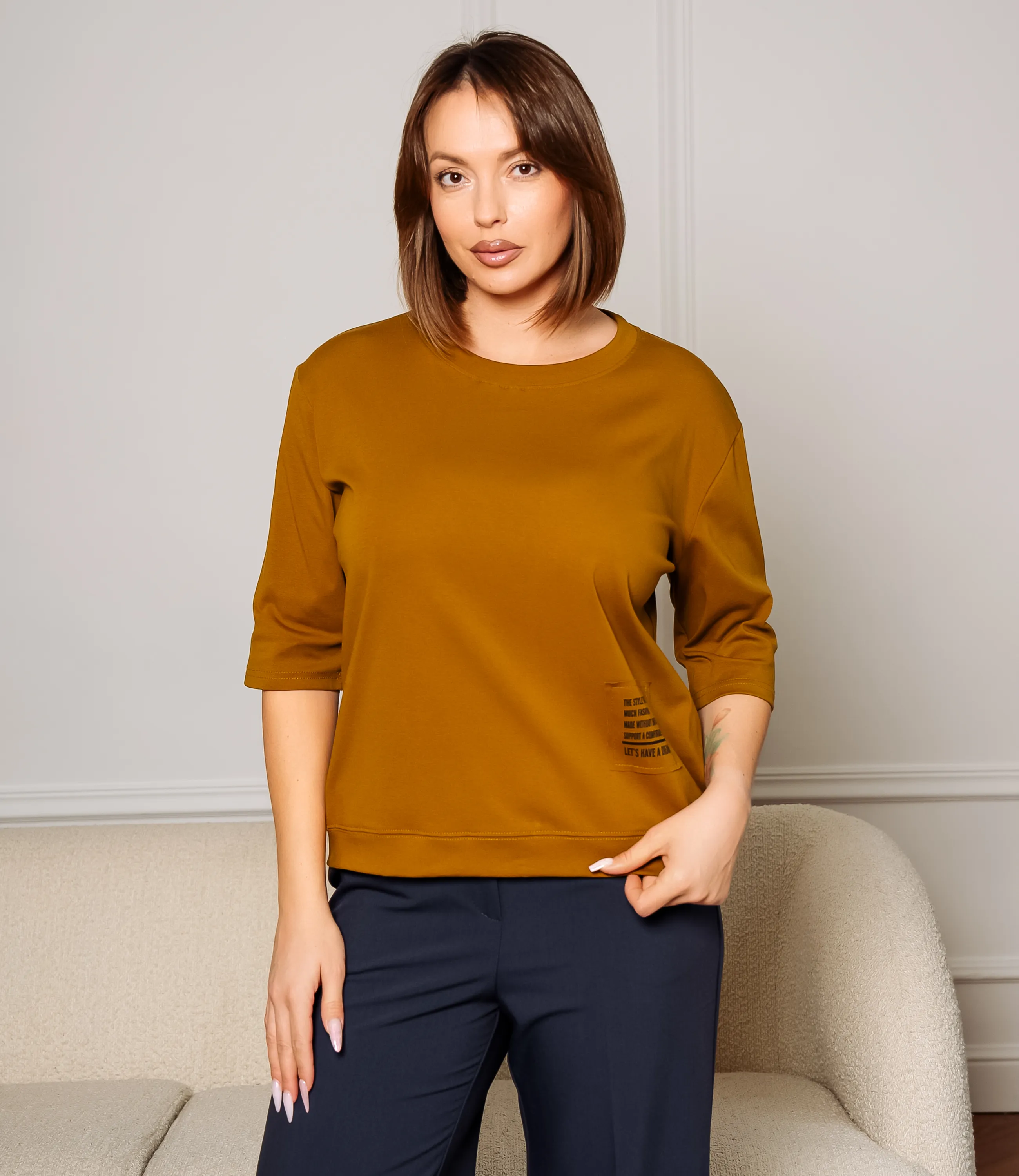 Футболка #КТ0467-55, хаки - фото 1