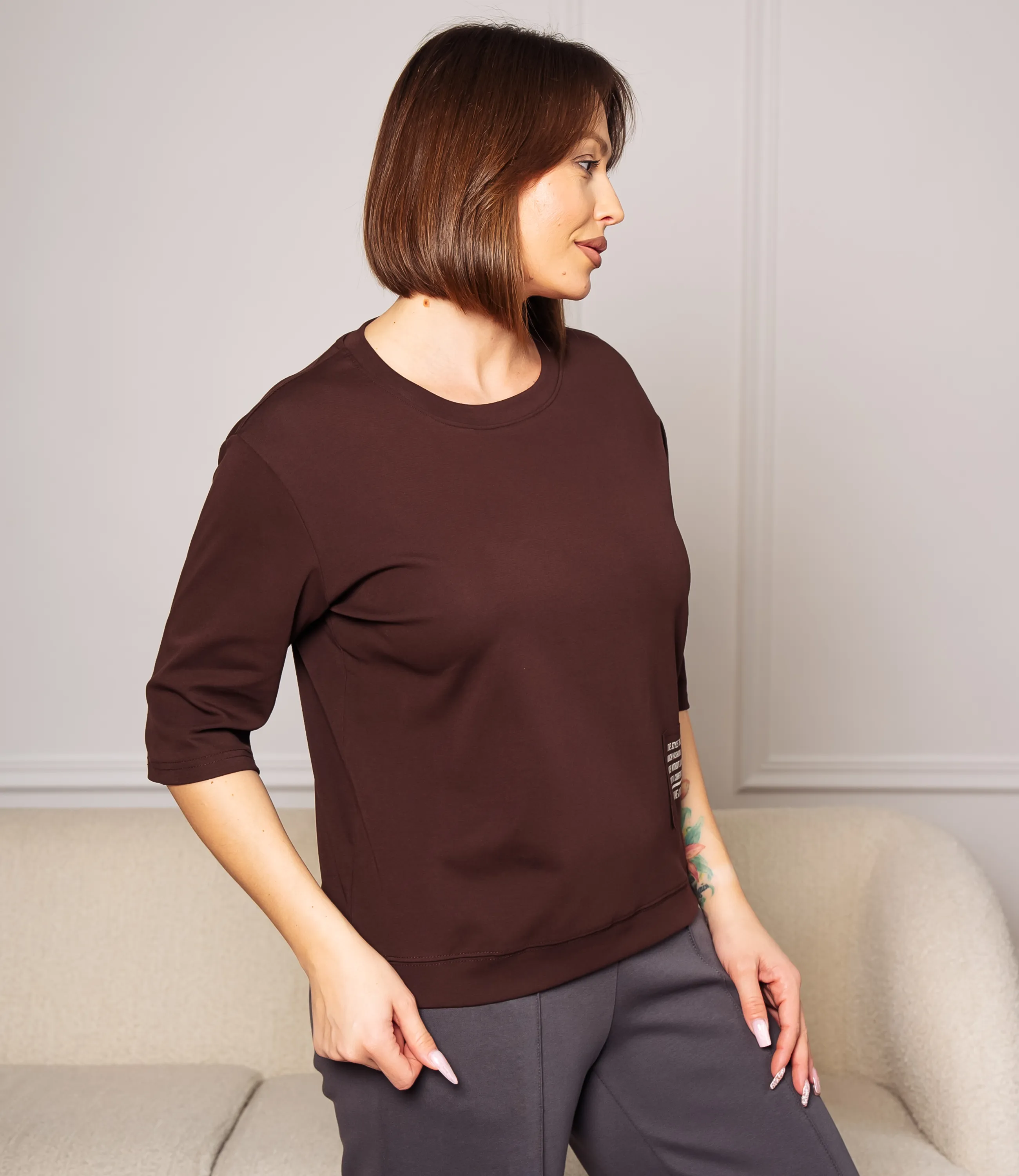 Футболка #КТ0467-55, шоколадный - фото 2