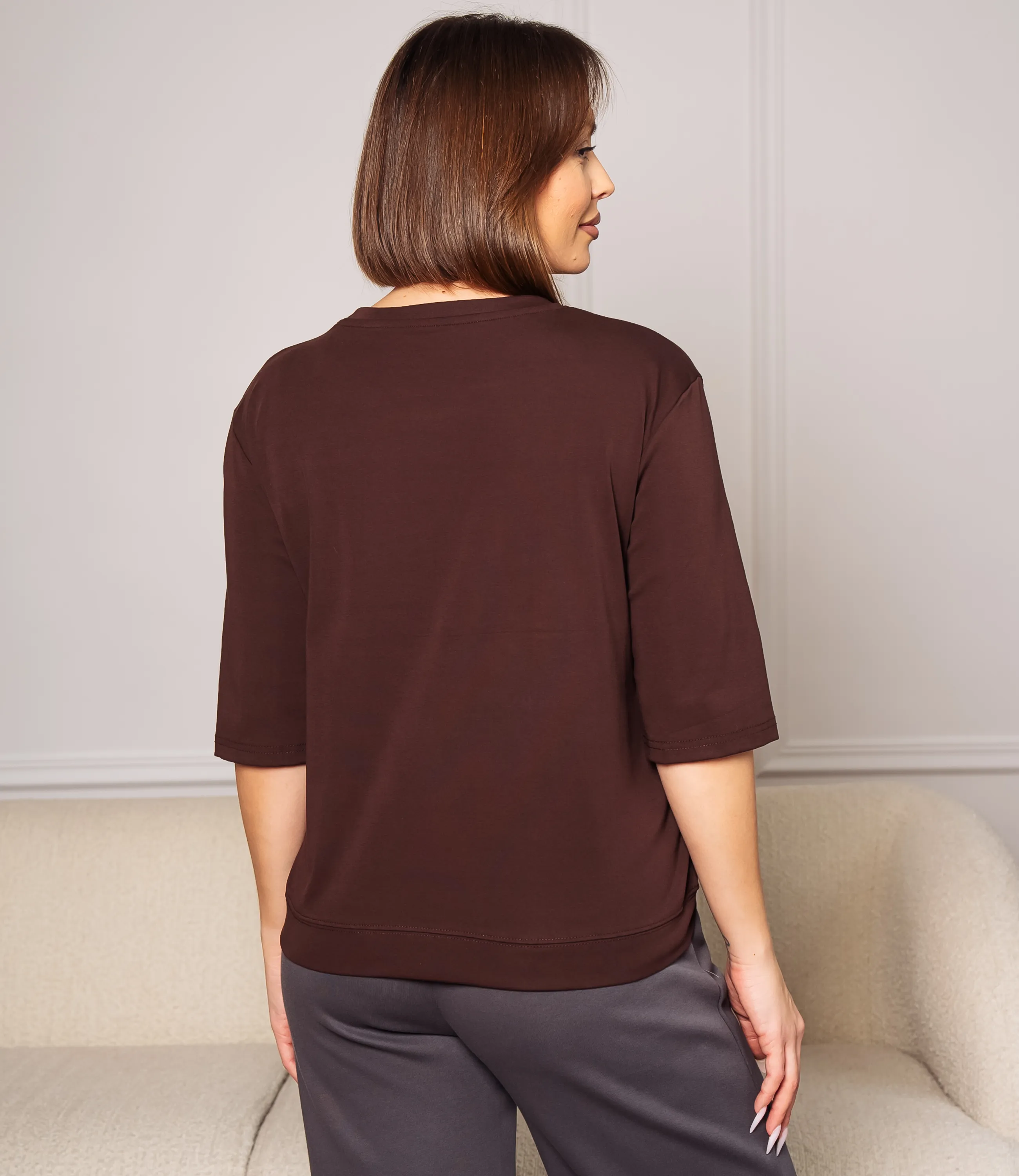 Футболка #КТ0467-55, шоколадный - фото 3