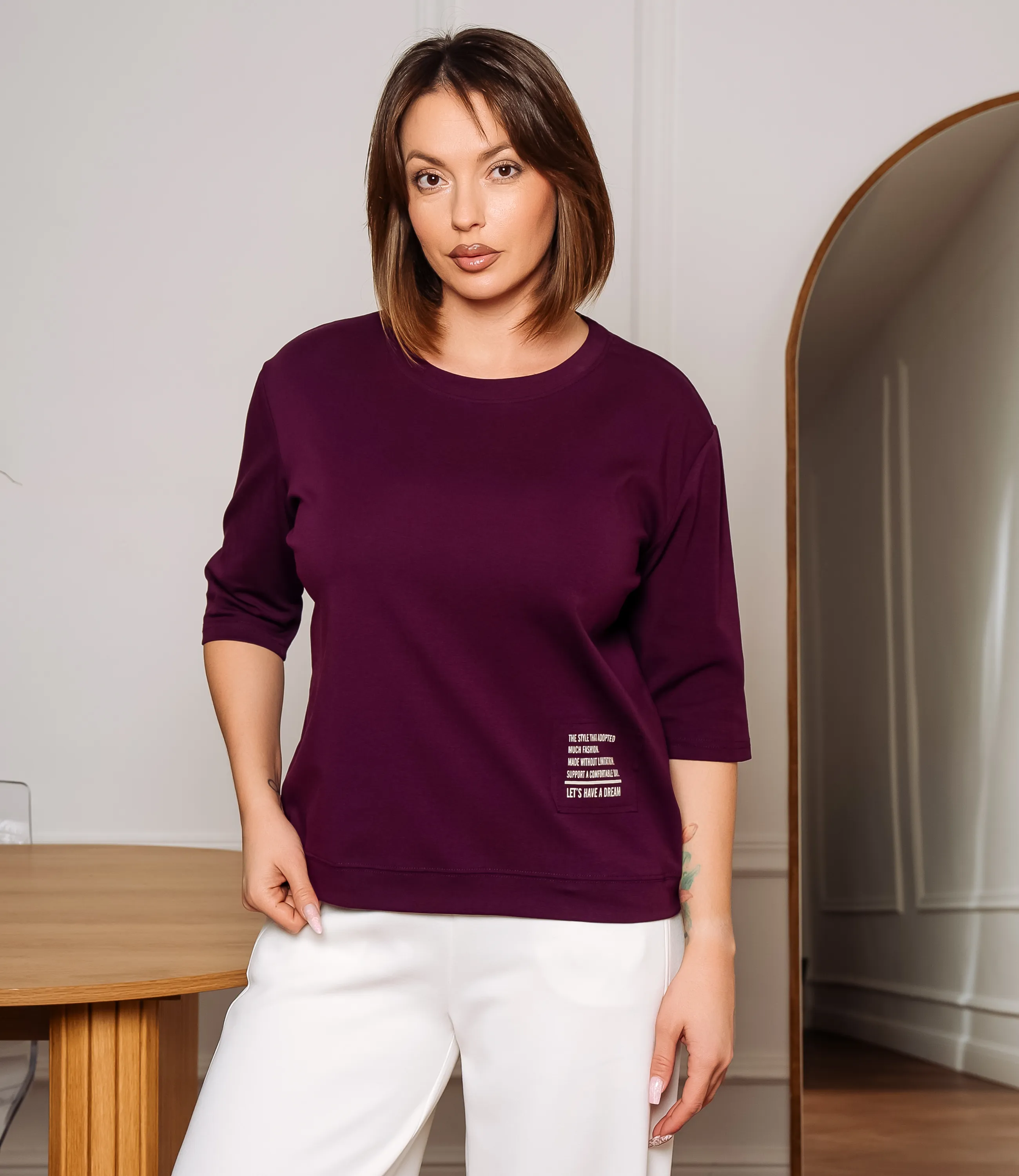 Футболка #КТ0467-55, фиолетовый - фото 1