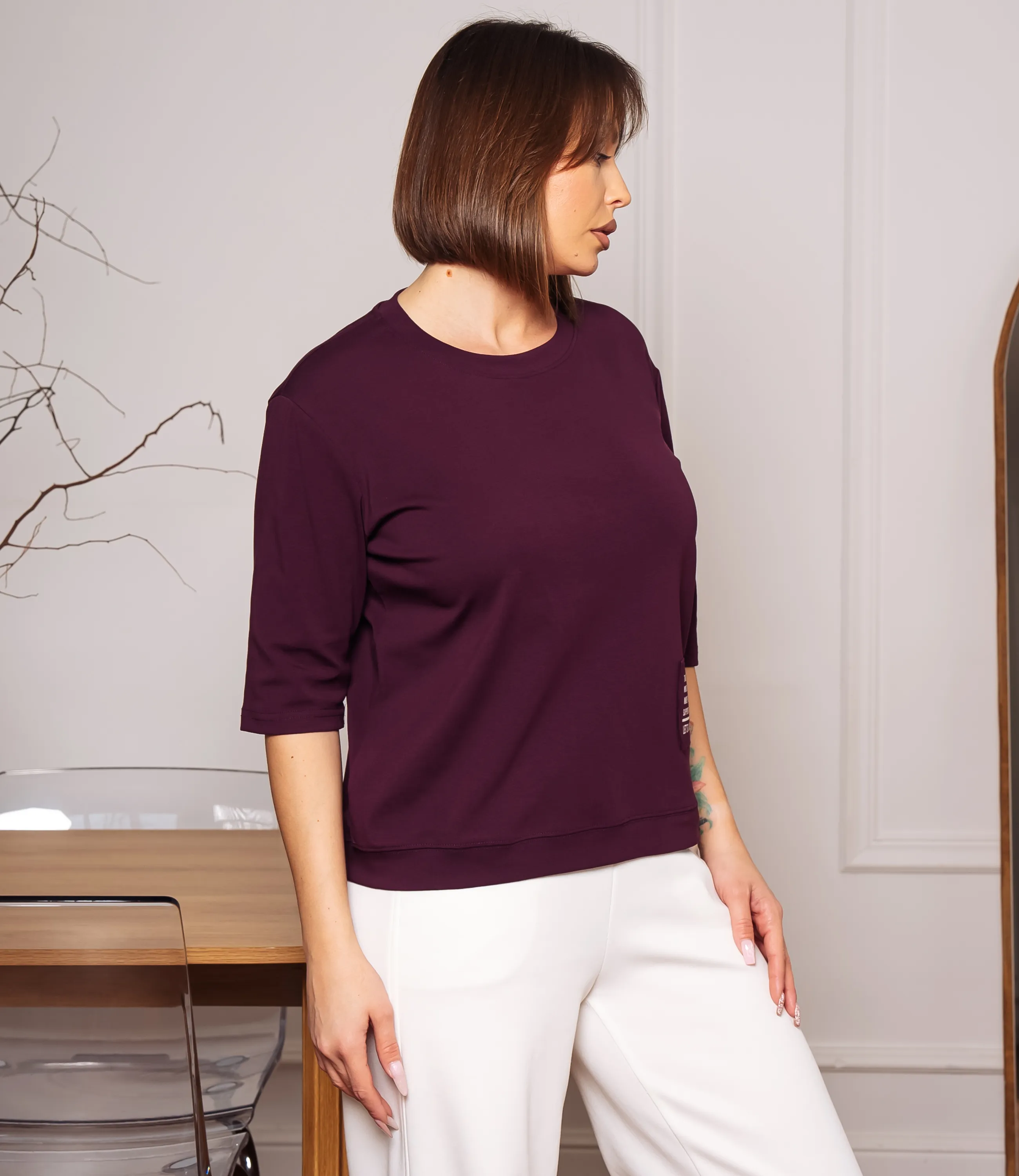 Футболка #КТ0467-55, фиолетовый - фото 2