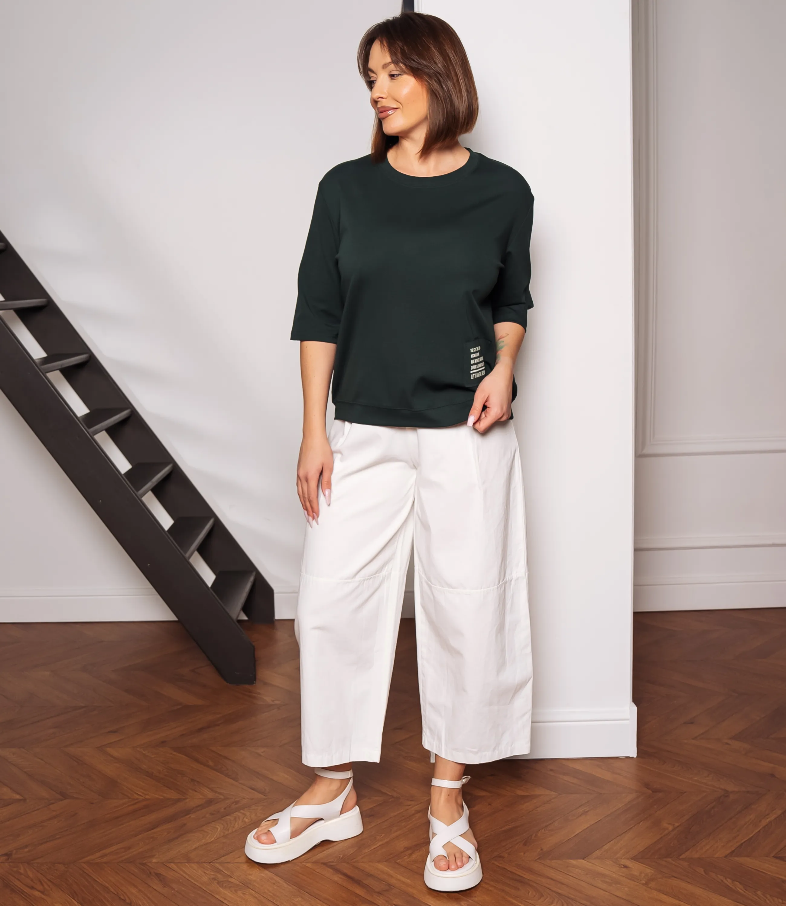 Футболка #КТ0467-55, изумрудный - фото 4