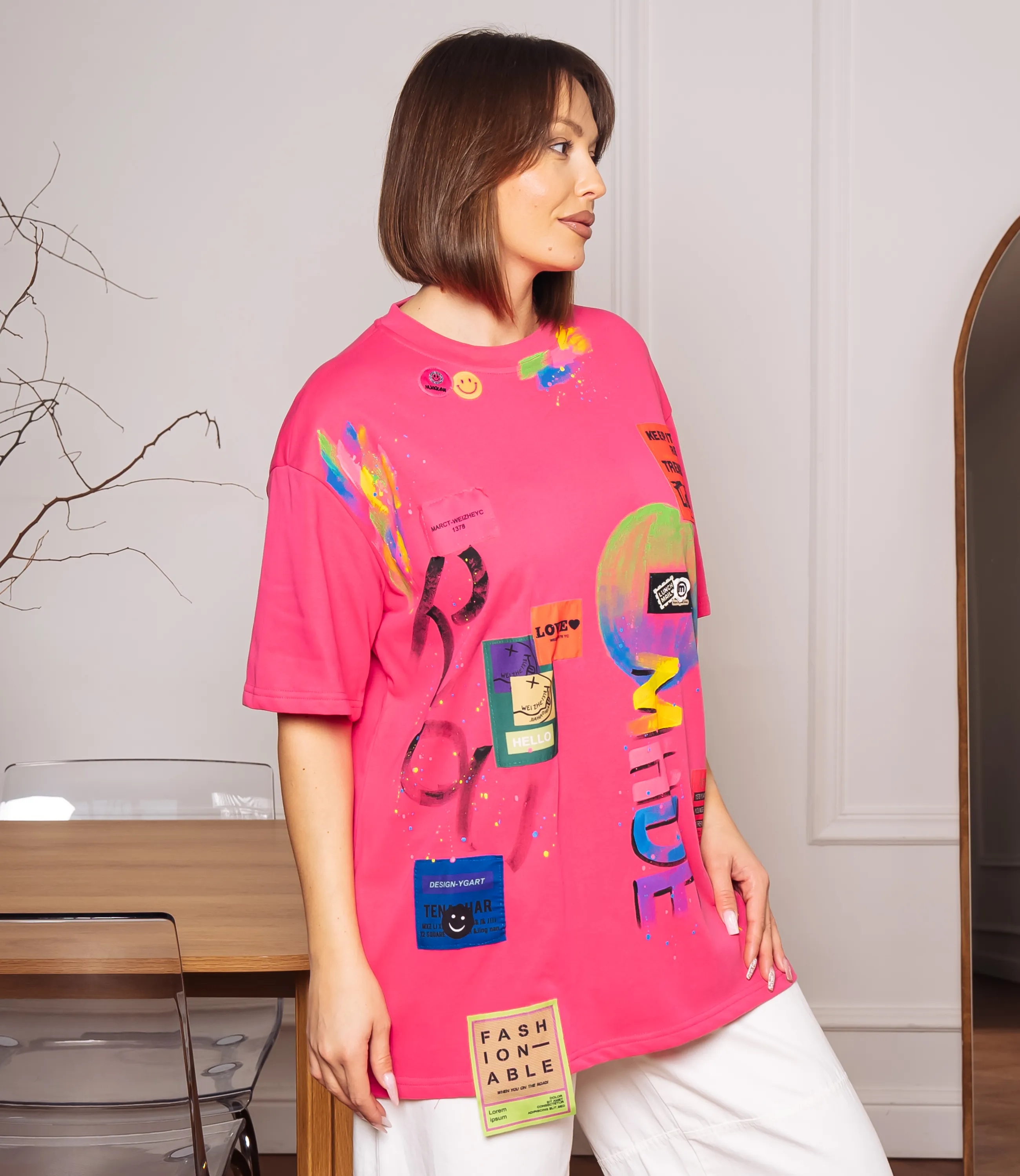 Футболка #КТ8290, фуксия - фото 2