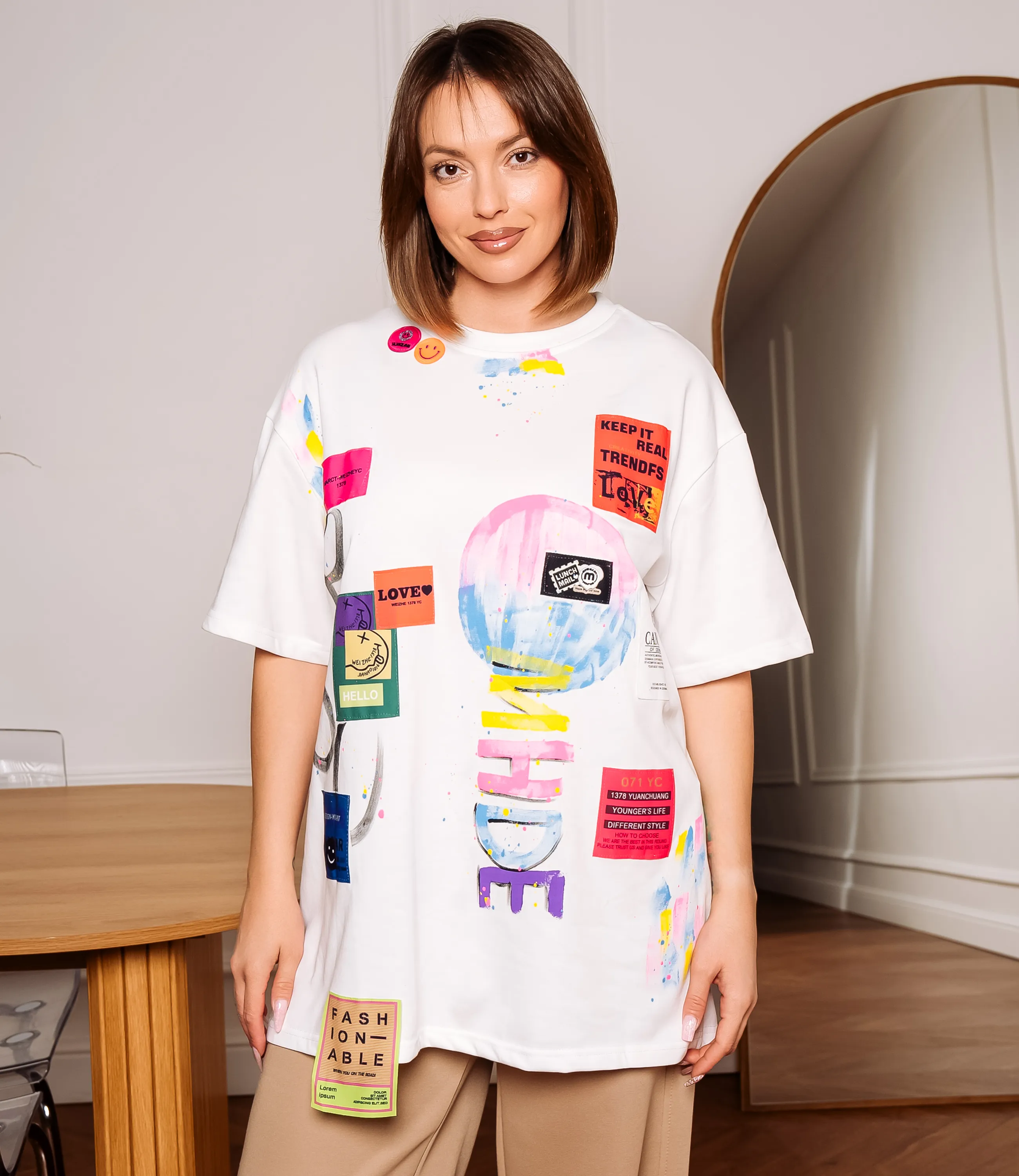 Футболка #КТ8290, белый - фото 1