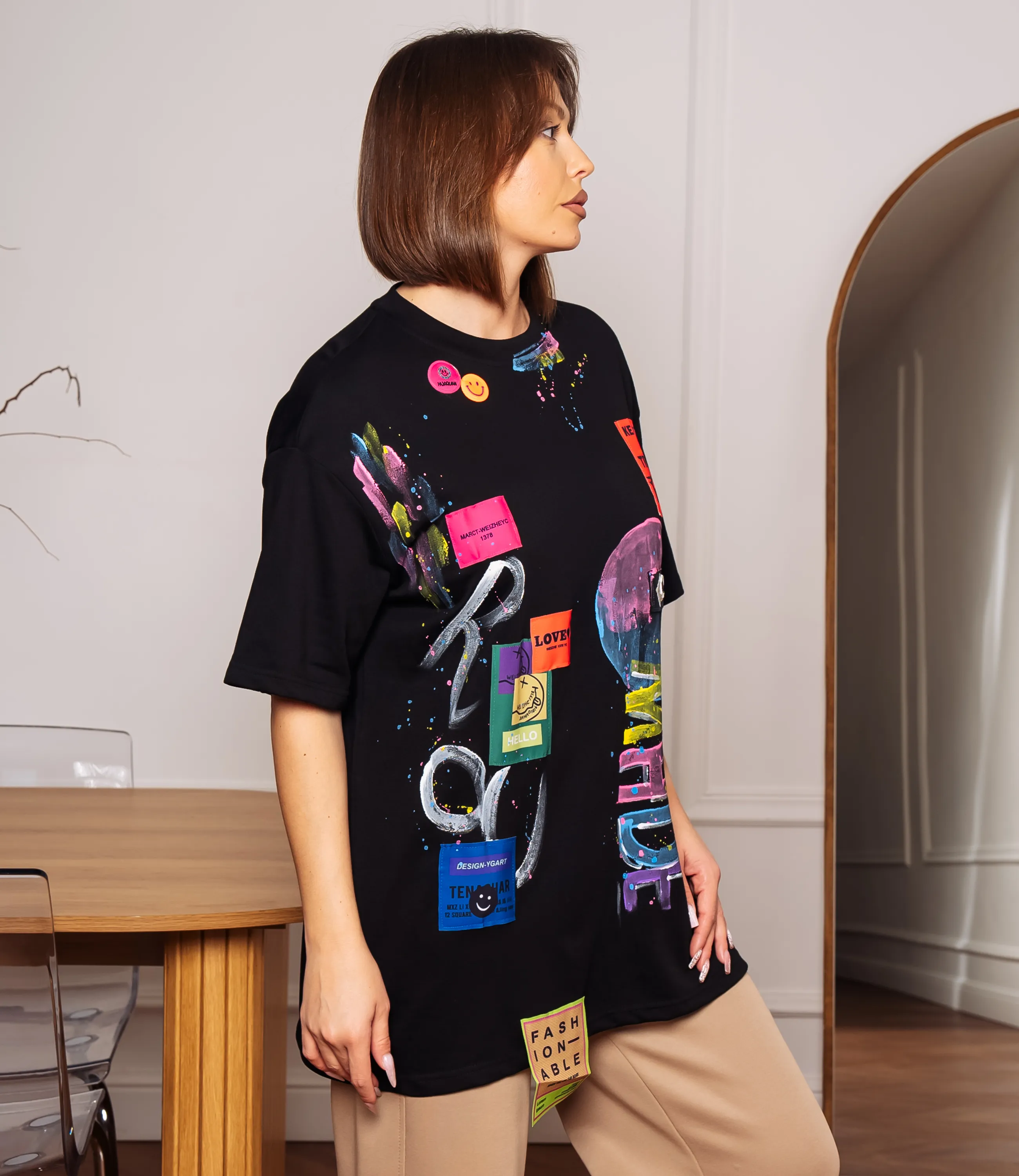 Футболка #КТ8290, чёрный - фото 2