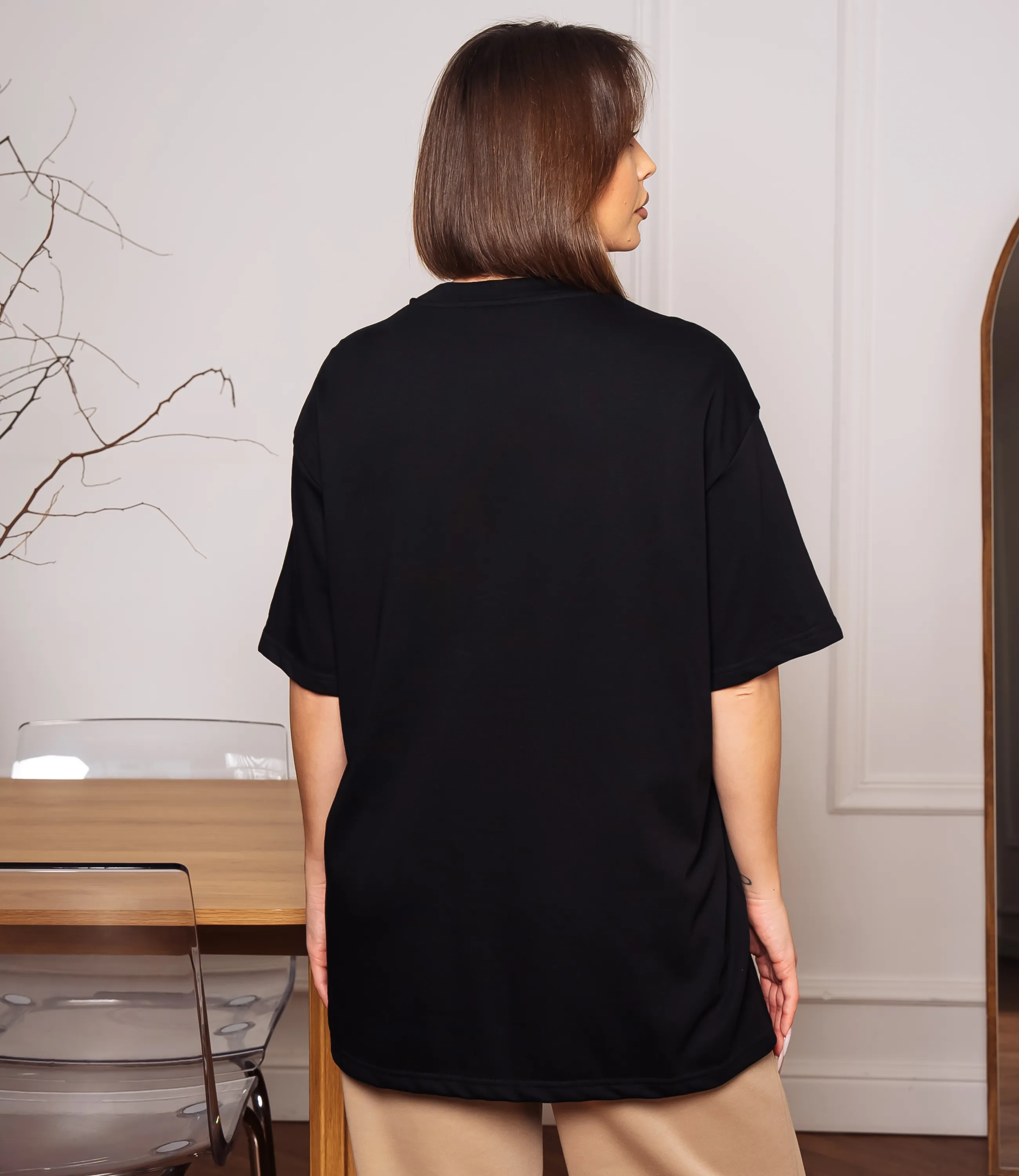 Футболка #КТ8290, чёрный - фото 3