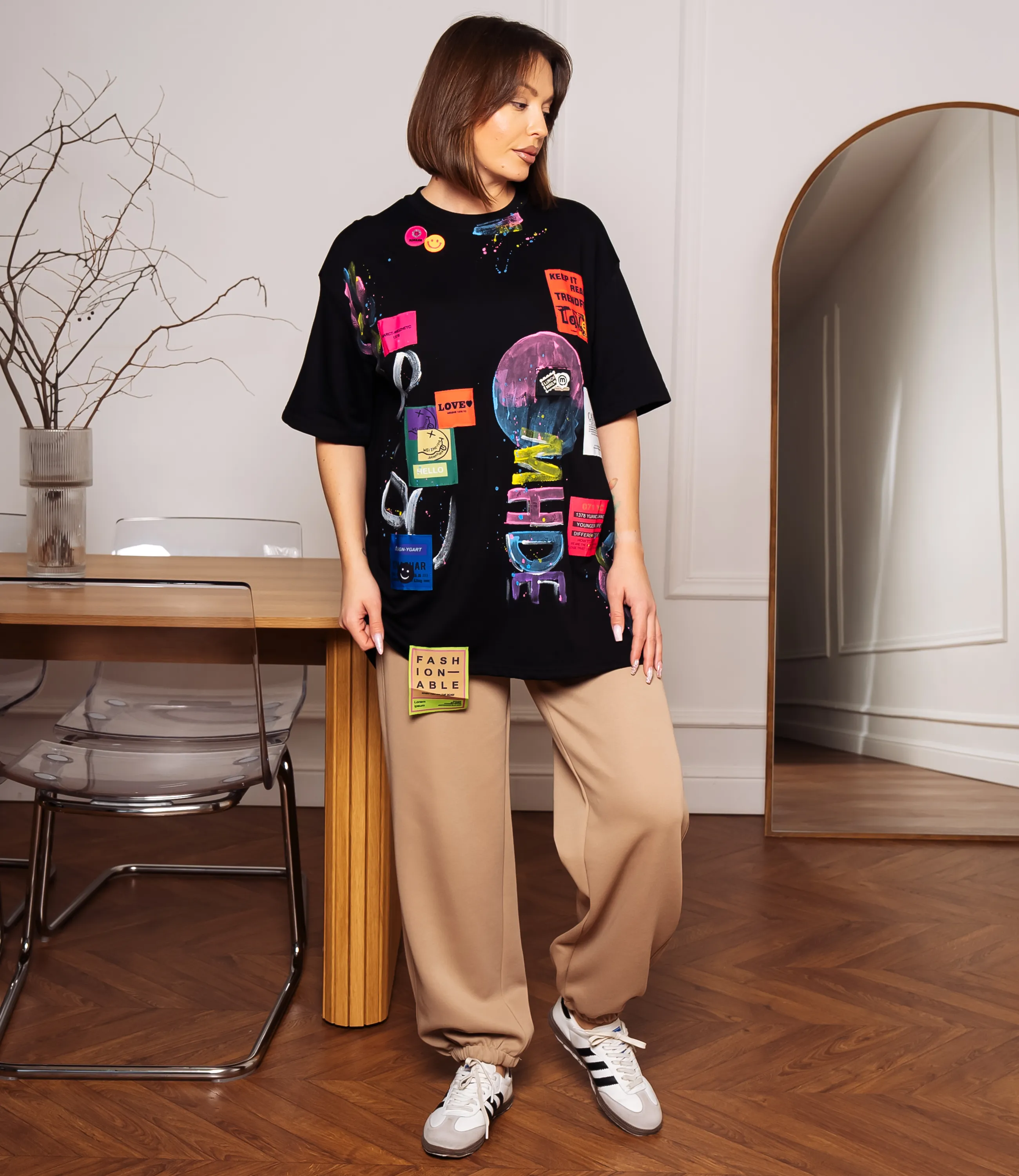 Футболка #КТ8290, чёрный - фото 4