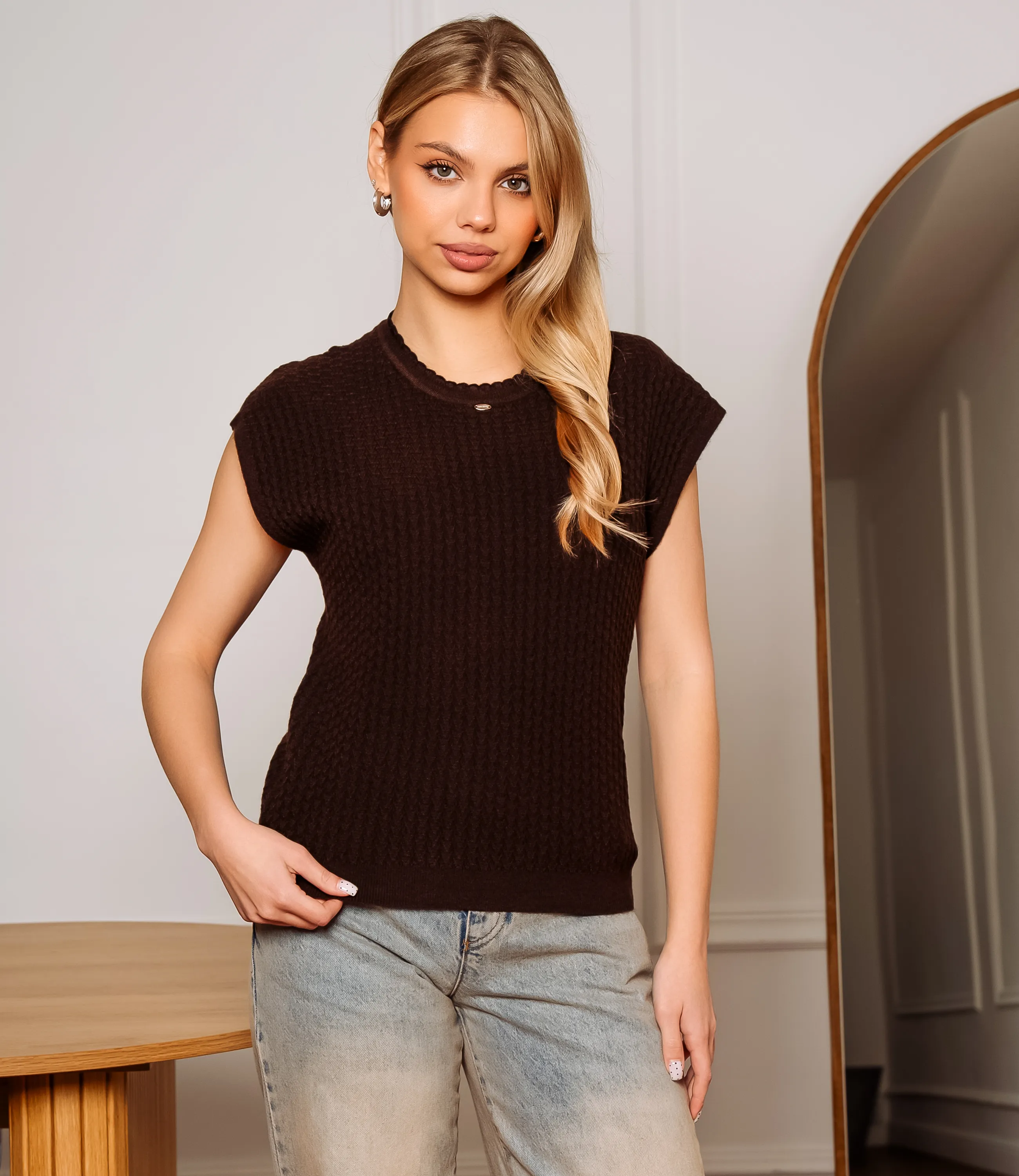 Футболка #КТ6021 (3), шоколадный - фото 1