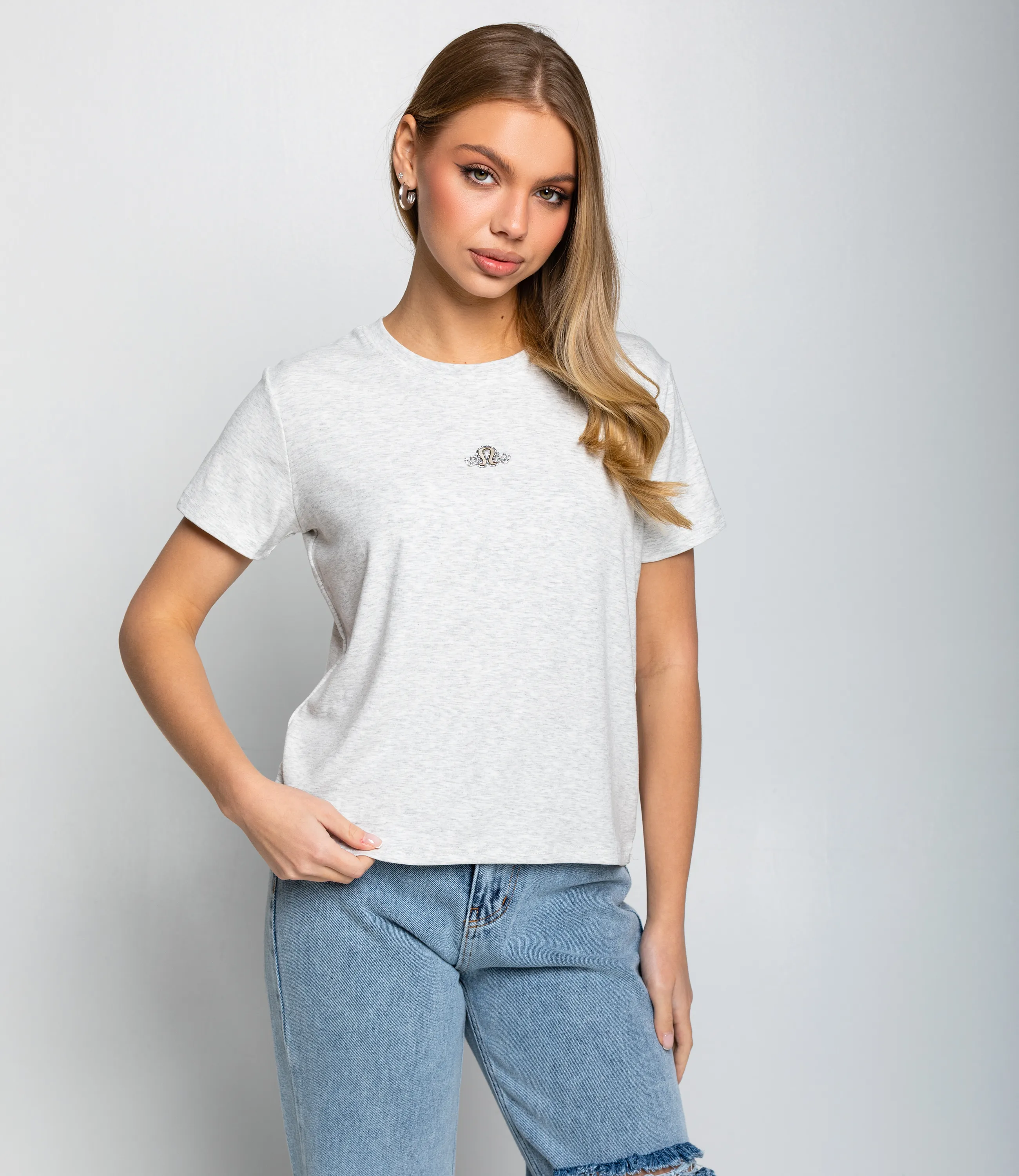 Футболка #КТ623 (5), светло-серый меланж - фото 1