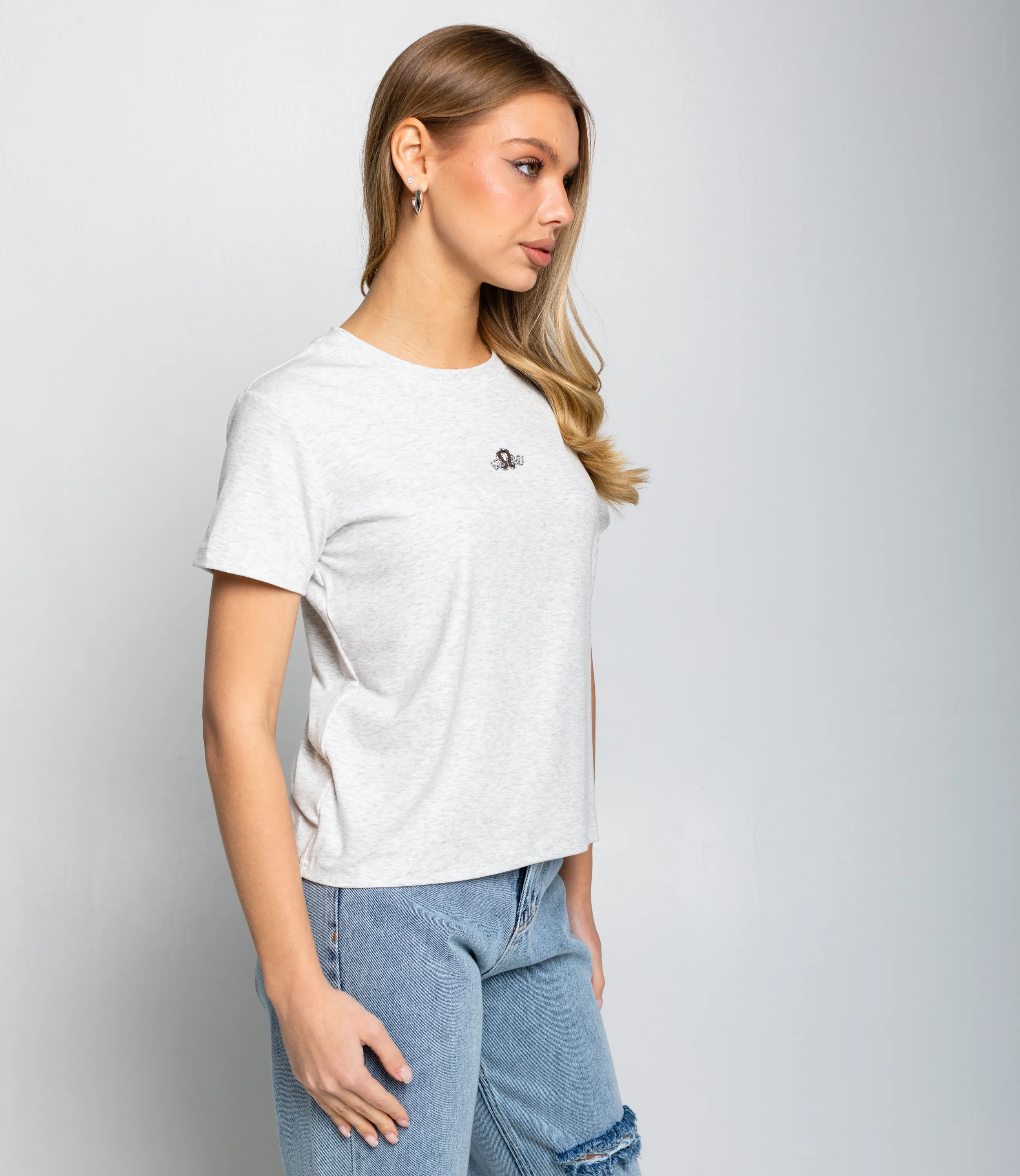 Футболка #КТ623 (5), светло-серый меланж - фото 2