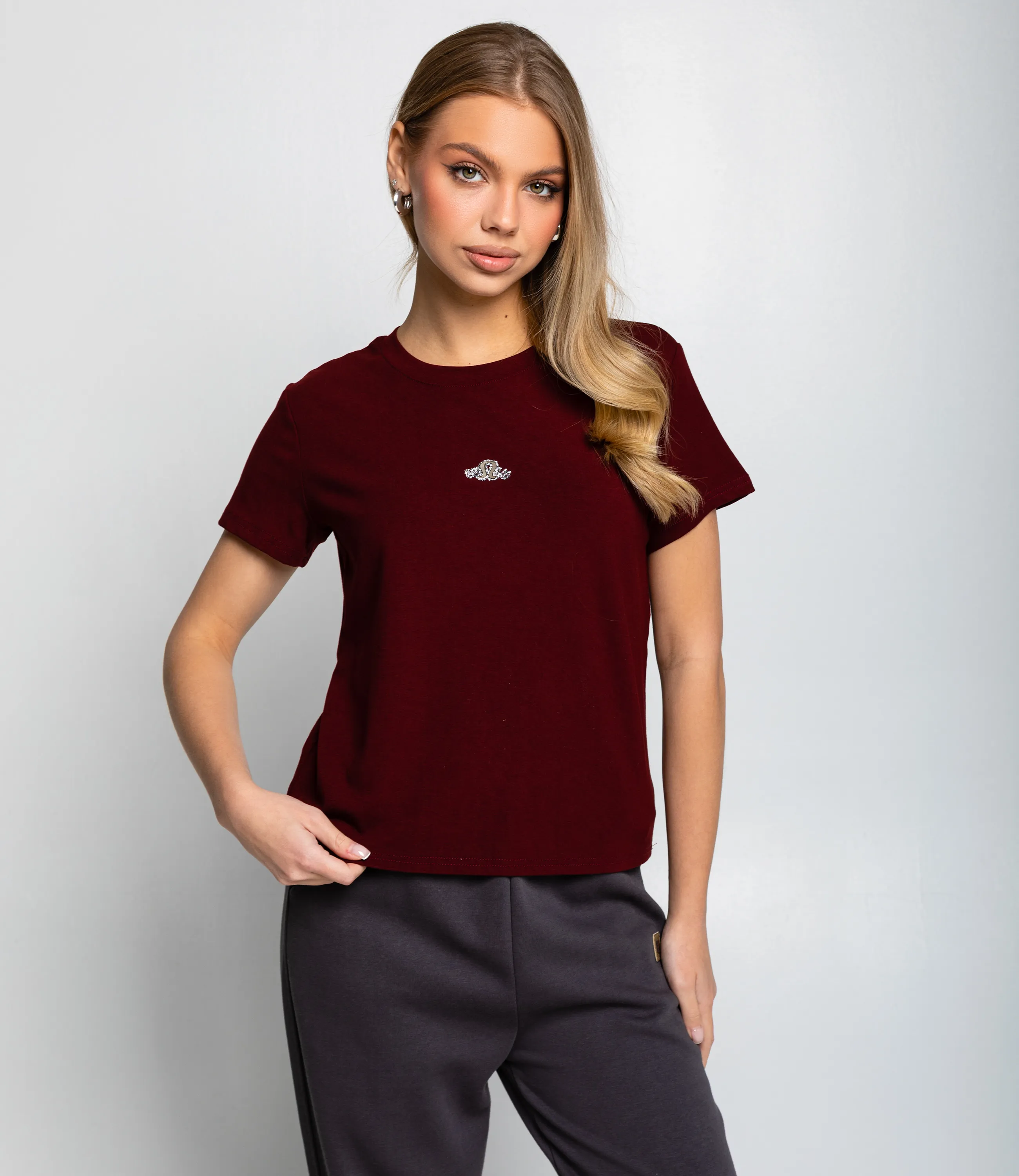 Футболка #КТ623 (5), бордовый - фото 1