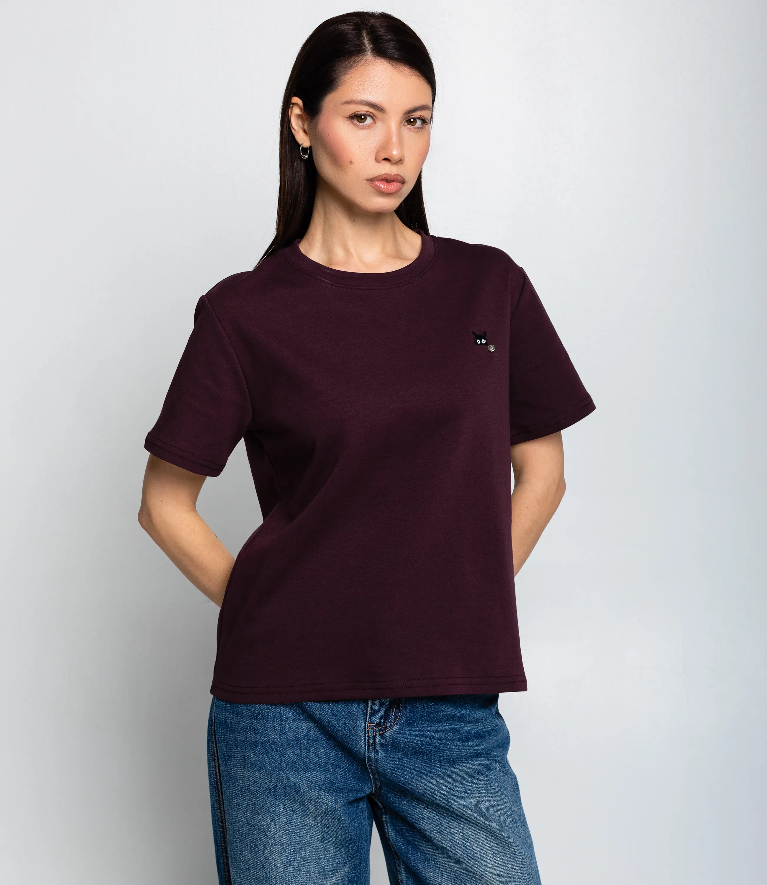 Футболка #КТ30811, сливовый - фото 1