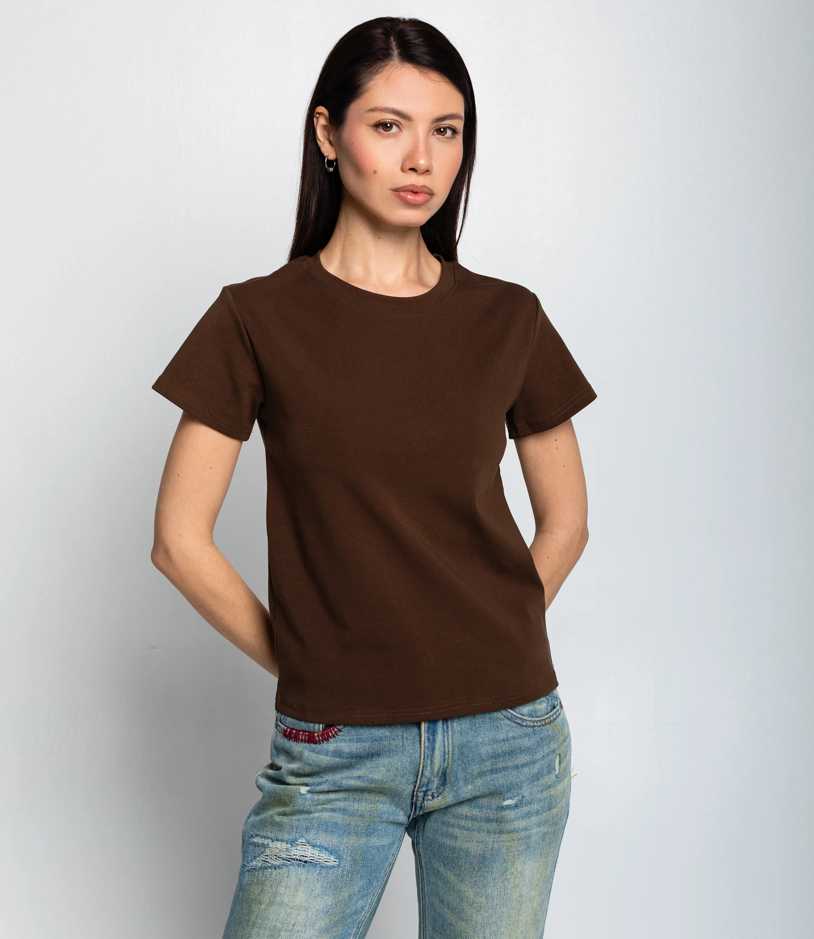 Футболка #КТ250361, тёмный хаки - фото 1