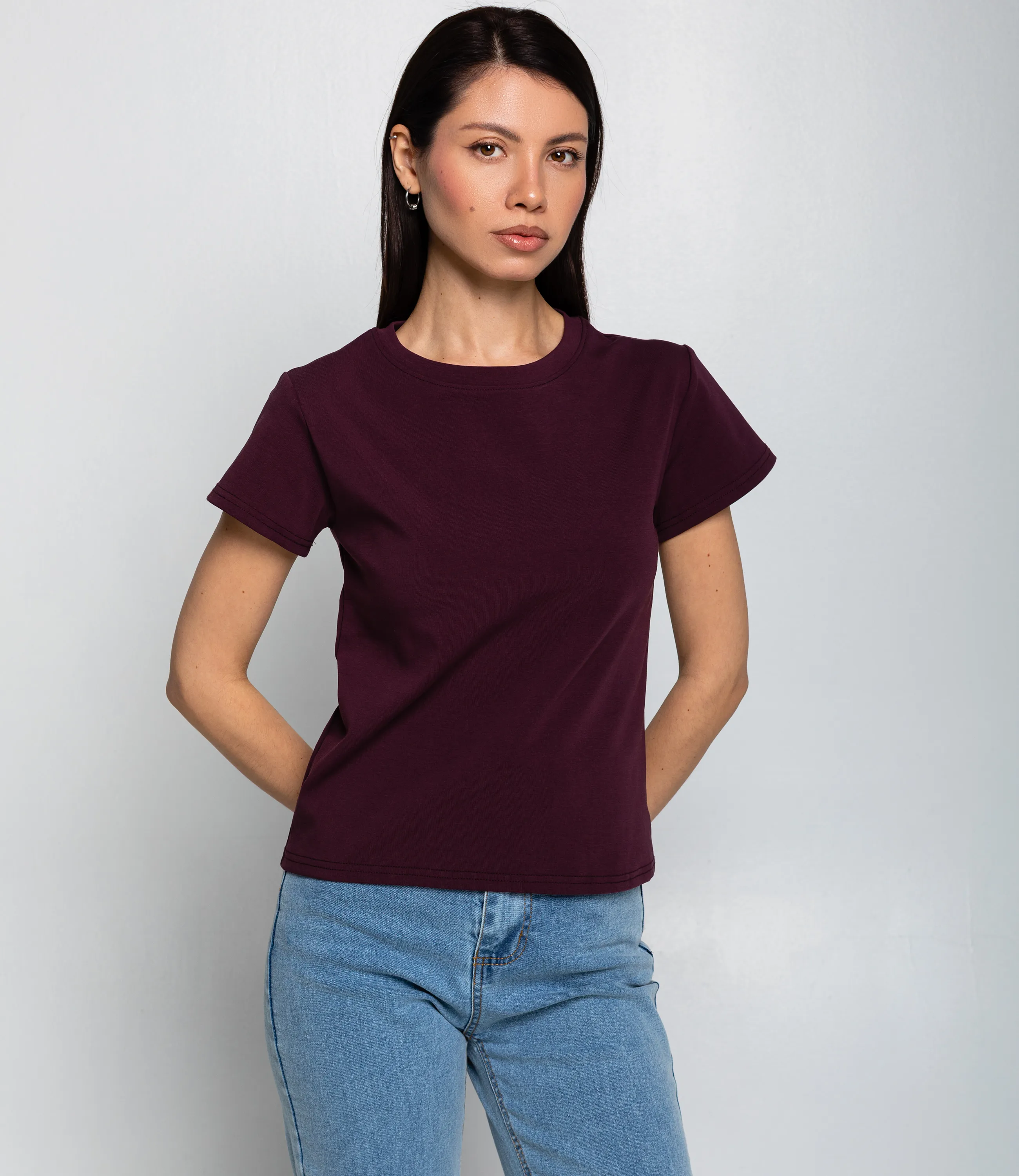 Футболка #КТ250361, сливовый - фото 1