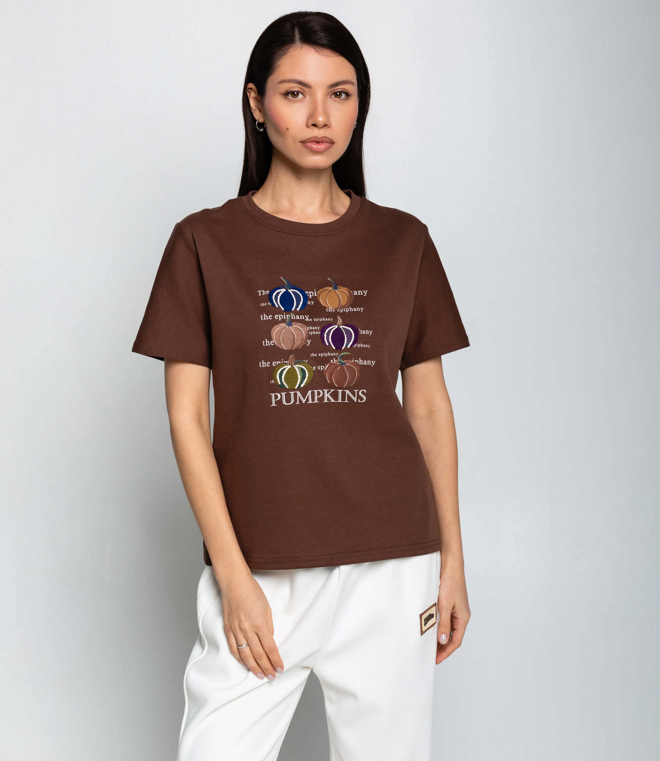 Футболка #КТ30813, шоколадный - фото 1